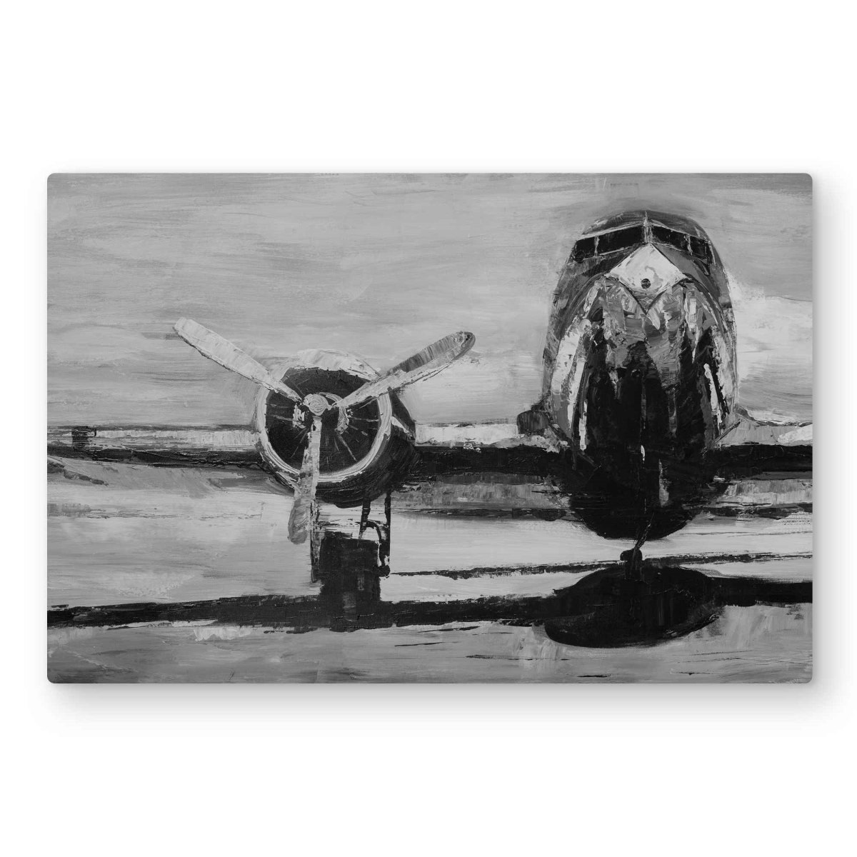 C1MP20305BRTQS 20 x 30 in. Grayscale Plane - Industrial Metal Print Wall Art for Living Room