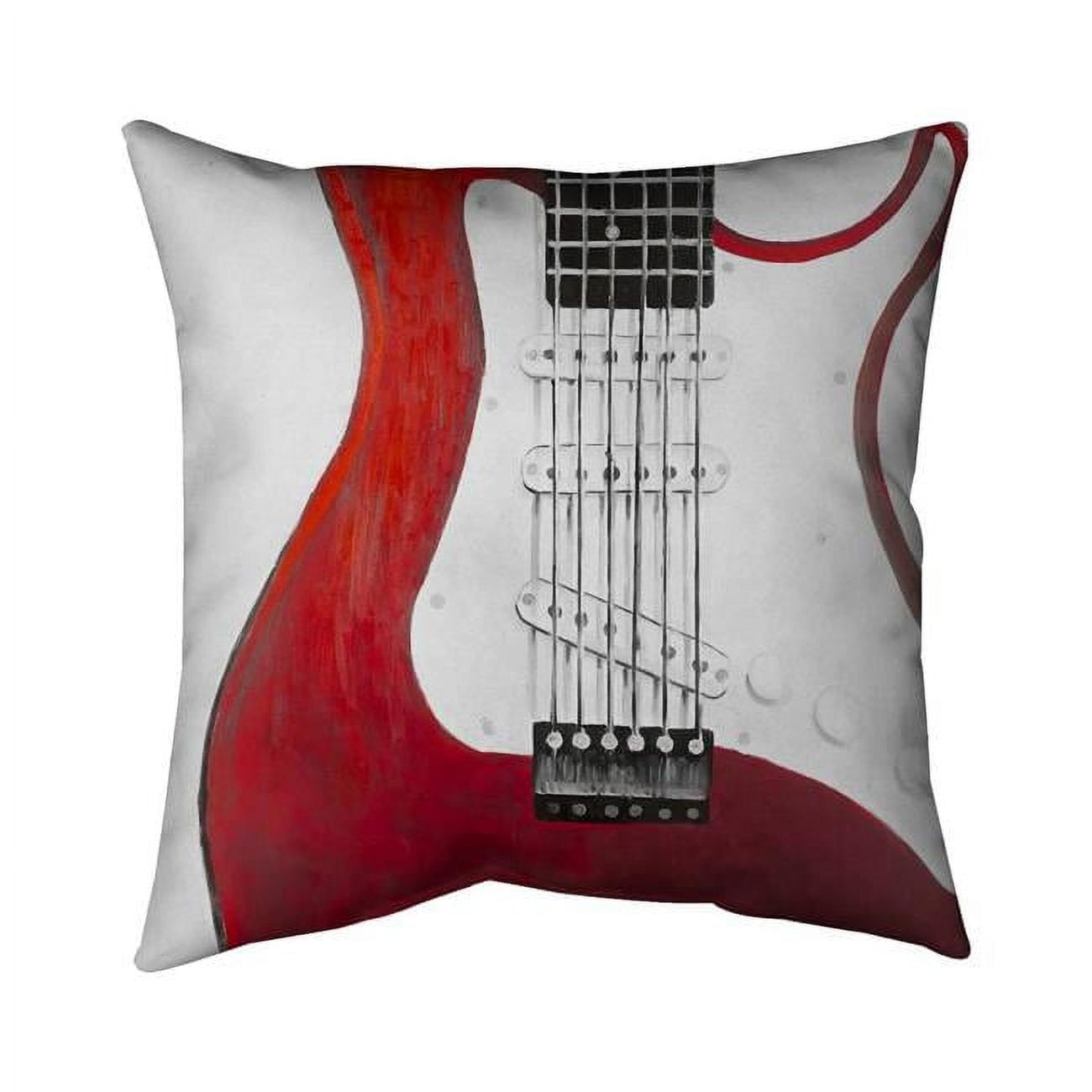 18 x 18 in. Red Electric Guitar-Double Sided Print Indoor Pillow