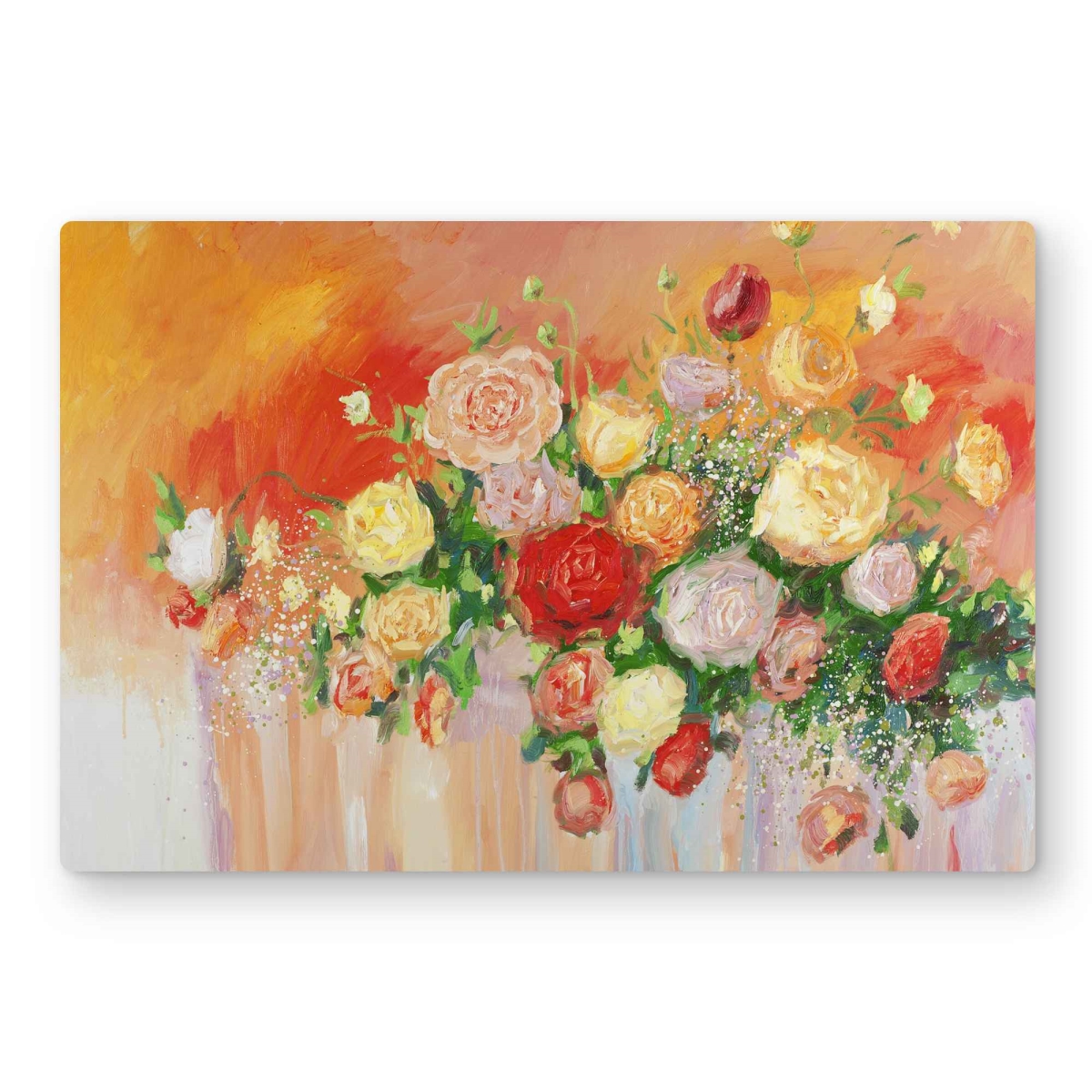 C1MP2436S8QSD1 24 x 36 in. Bouquet of Multicolor Abstract Flowers Wall Art - Metal Print Decor