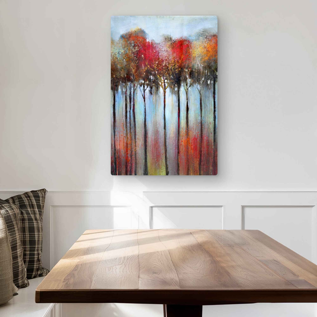 C1MP20305ITSYF 20 x 30 in. Abstract & Colorful Forest Wall Art - Contemporary Orange Metal Print