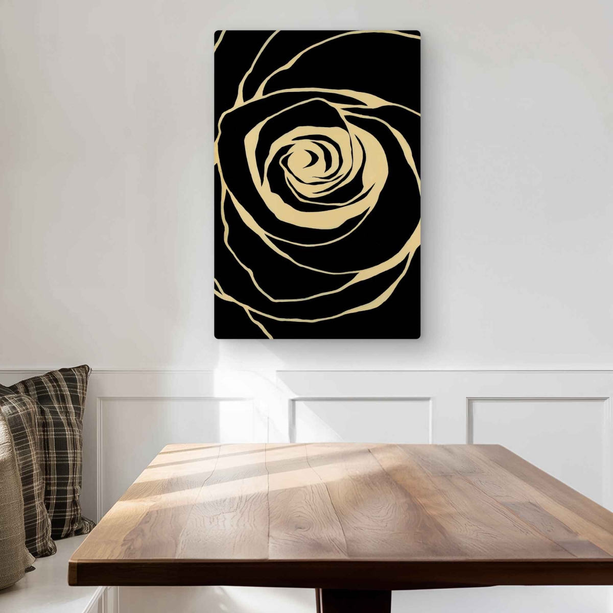C1MP20305J27U6 20 x 30 in. Black Rose - Romantic Metal Print Wall Art - Floral Art