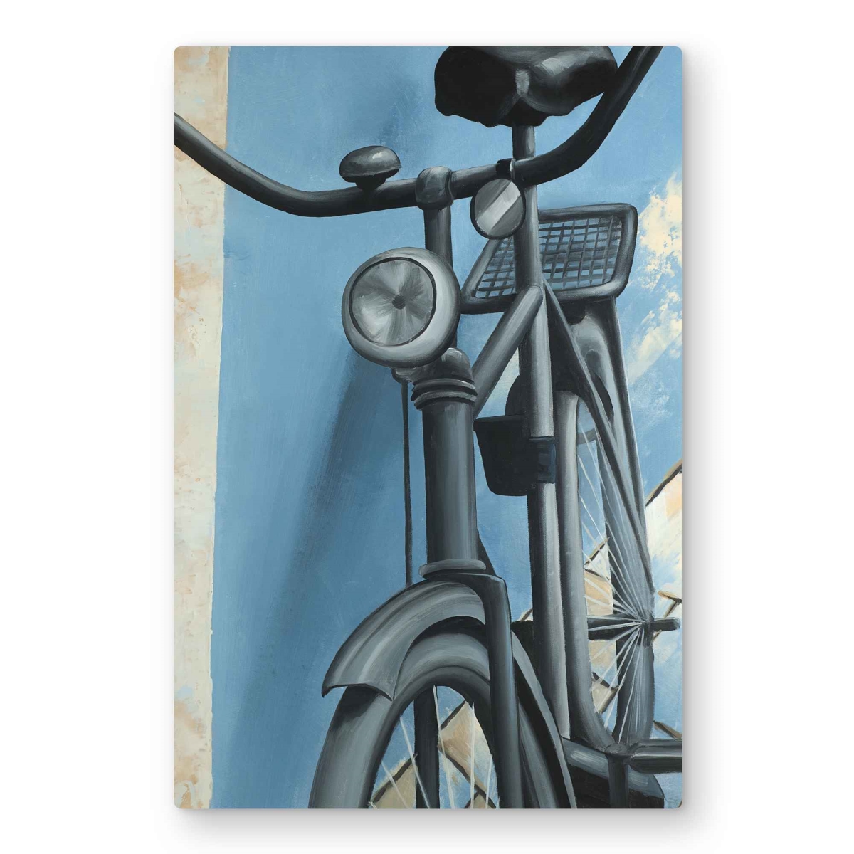 C1MP20305L490W 20 x 30 in. Abandoned Bicycle - Blue Metal Print Wall Art - Unique Art