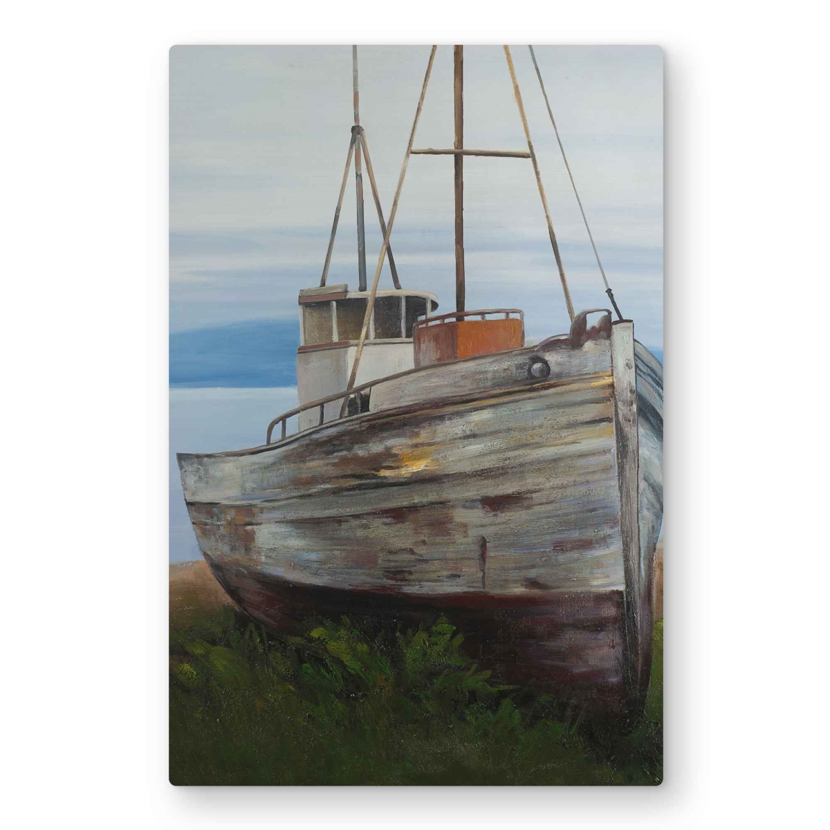 C1MP20305SX76D 20 x 30 in. Old Abandoned Boat Wall Art - Marine Bathroom Metal Print Home Decor