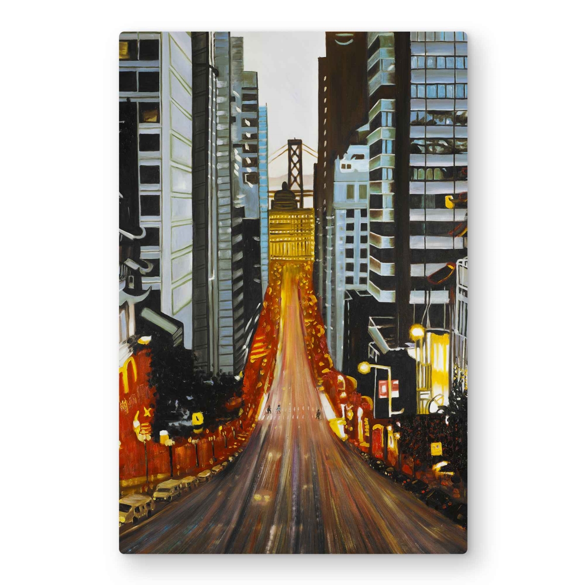 C1MP2030302XV5 20 x 30 in. San Francisco by Night Wall Art - Cities Building Metal Print Decor