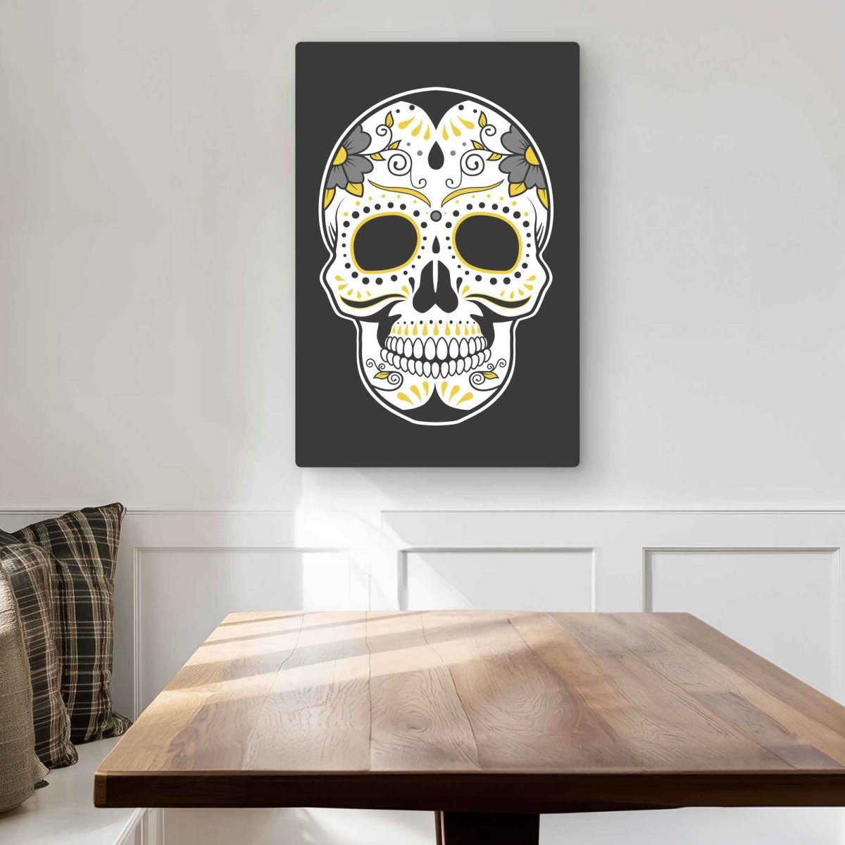 C1MP203035U3NS 20 x 30 in. Mexican Sugar Skull Art - Bedroom Metal Print Wall Art for Home Decor
