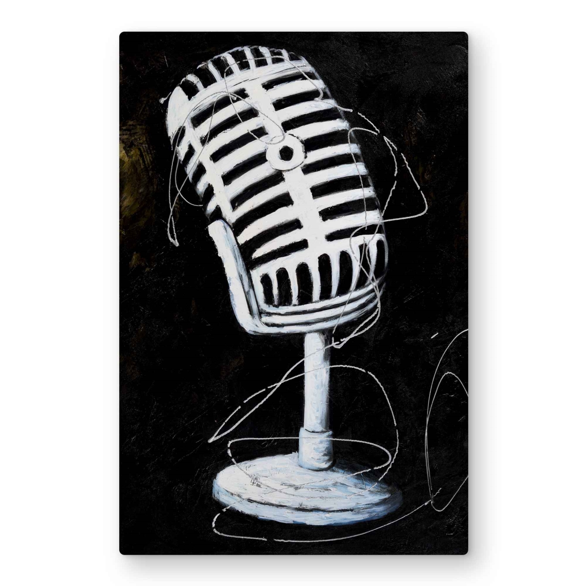 C1MP20303B4REW 20 x 30 in. Microphone - Contemporary Metal Print Wall Art for Home Decor - Art