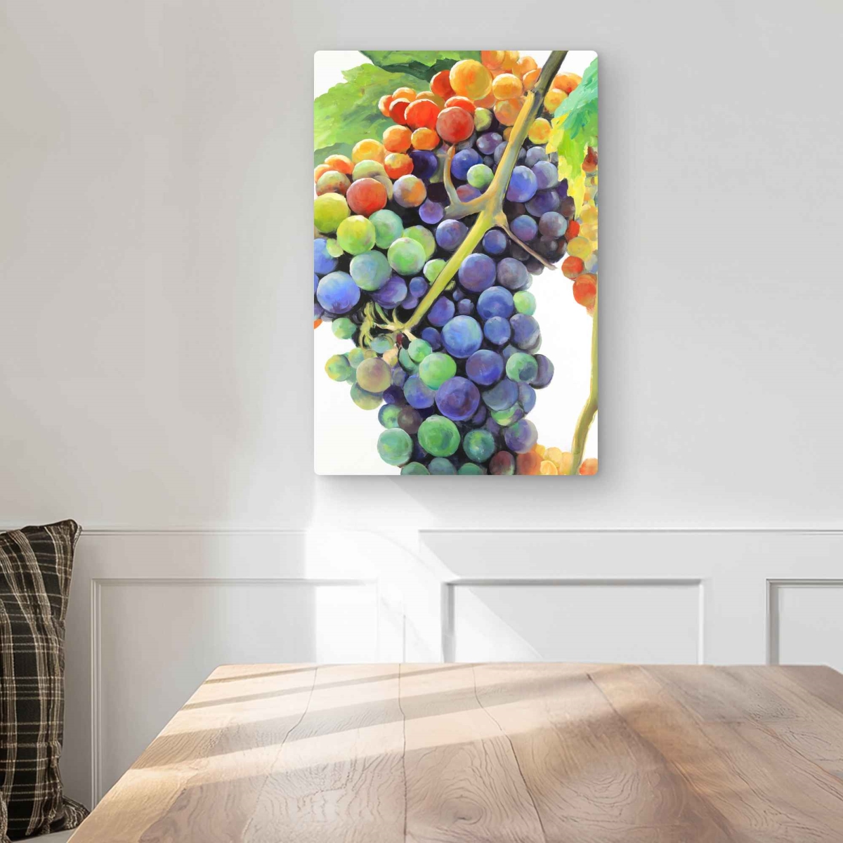 C1MP1218SHGF6T 12 x 18 in. Colorful Bunch of Grapes Wall Art - Still Life Kitchen Metal Print