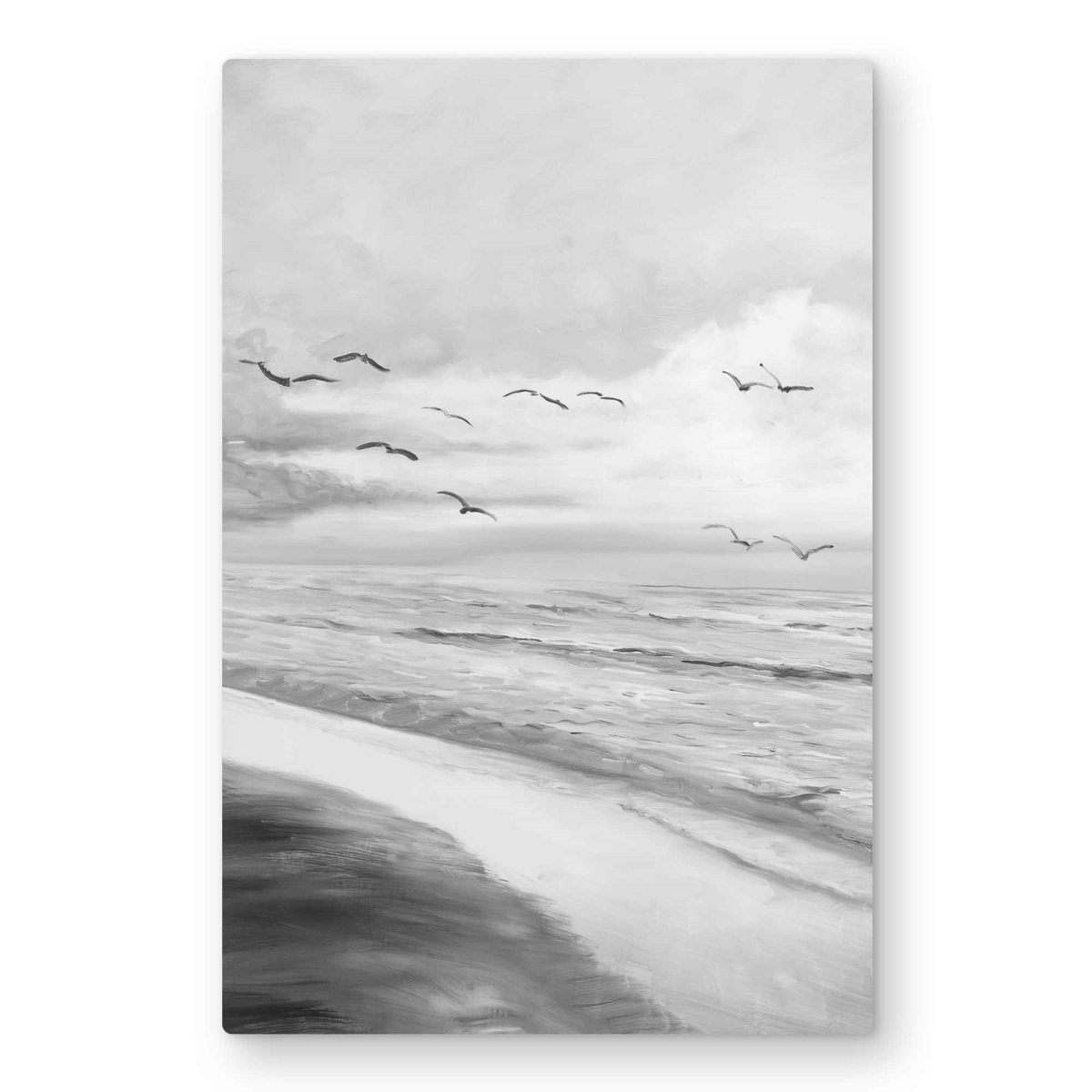 C1MP2030AHYUV3 20 x 30 in. Monochrome Tropical Sunset Wall Art - Coastal Sea Metal Print Decor