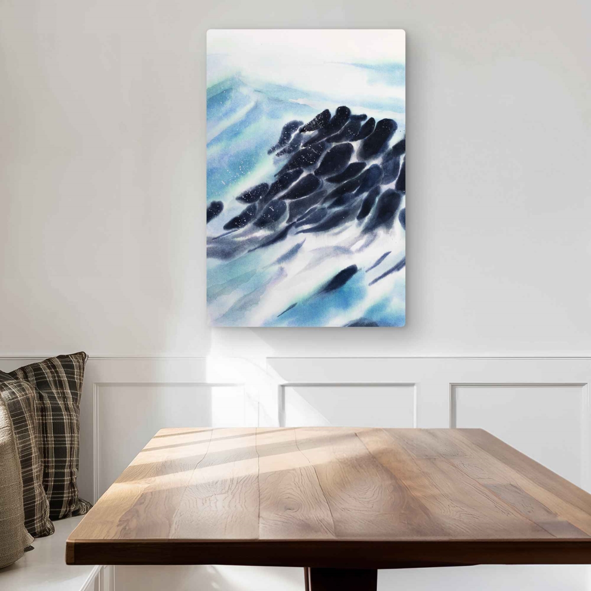 C1MP20307H3LNM 20 x 30 in. Sea Waves with Paint Splash Wall Art - White Bathroom Metal Print
