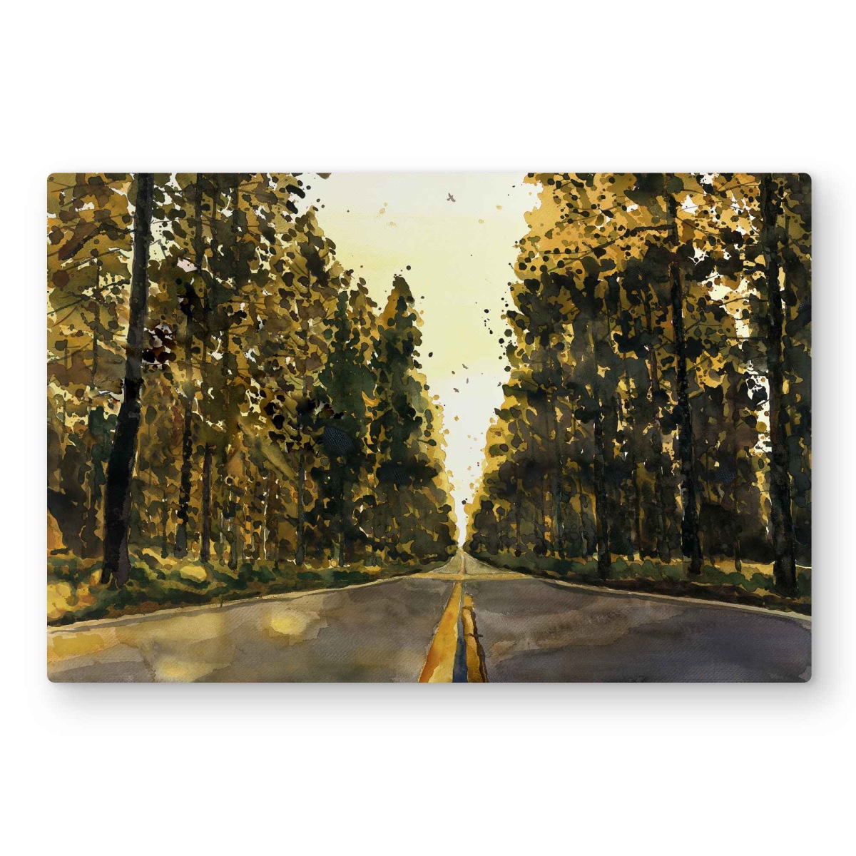C1MP20307LZUY8 20 x 30 in. Long Road - Stunning Landscapes Trees Metal Print Wall Art - Decor
