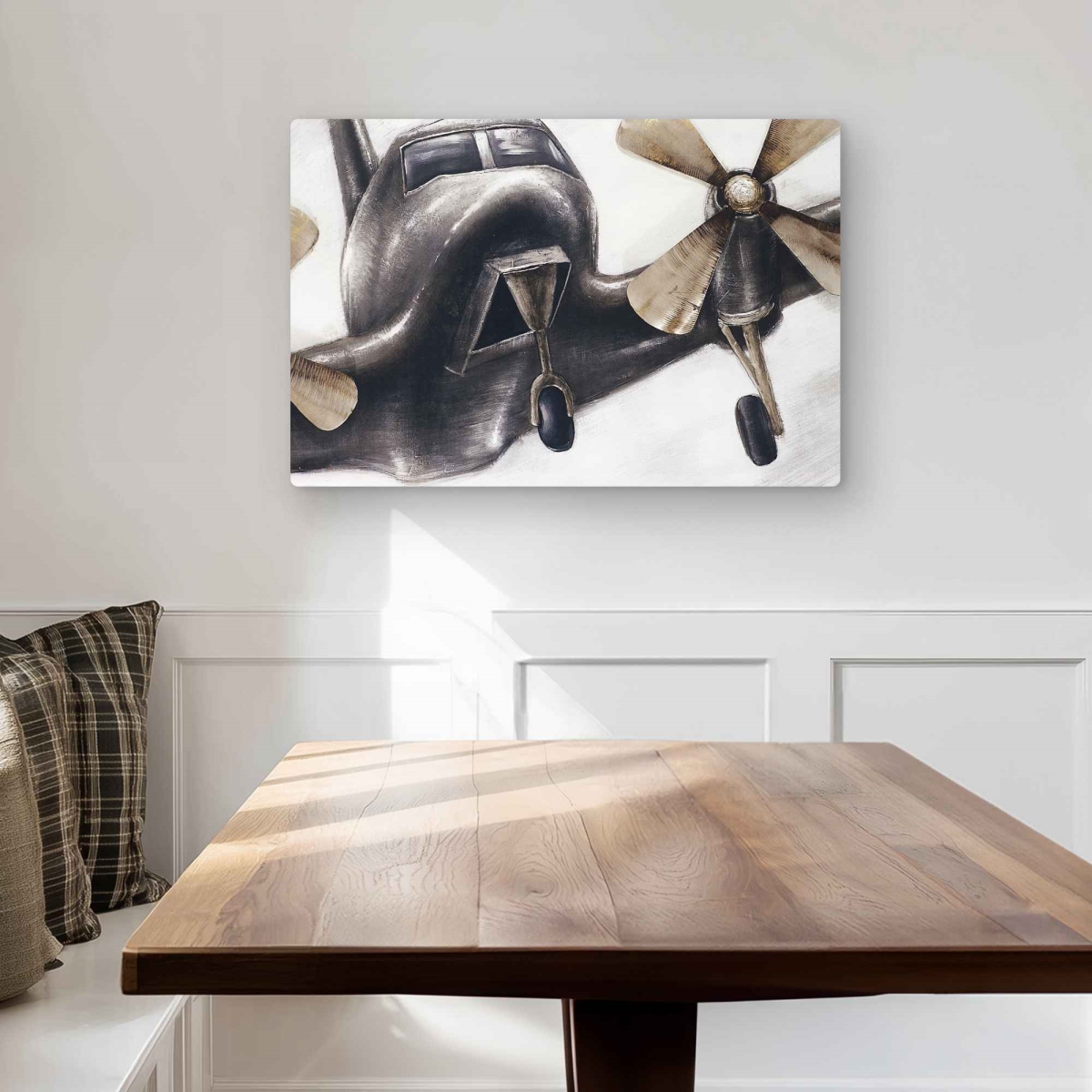 C1MP2030JAJOZE 20 x 30 in. Vintage Airplane In Flight Wall Art - Man Cave Aviation Metal Print