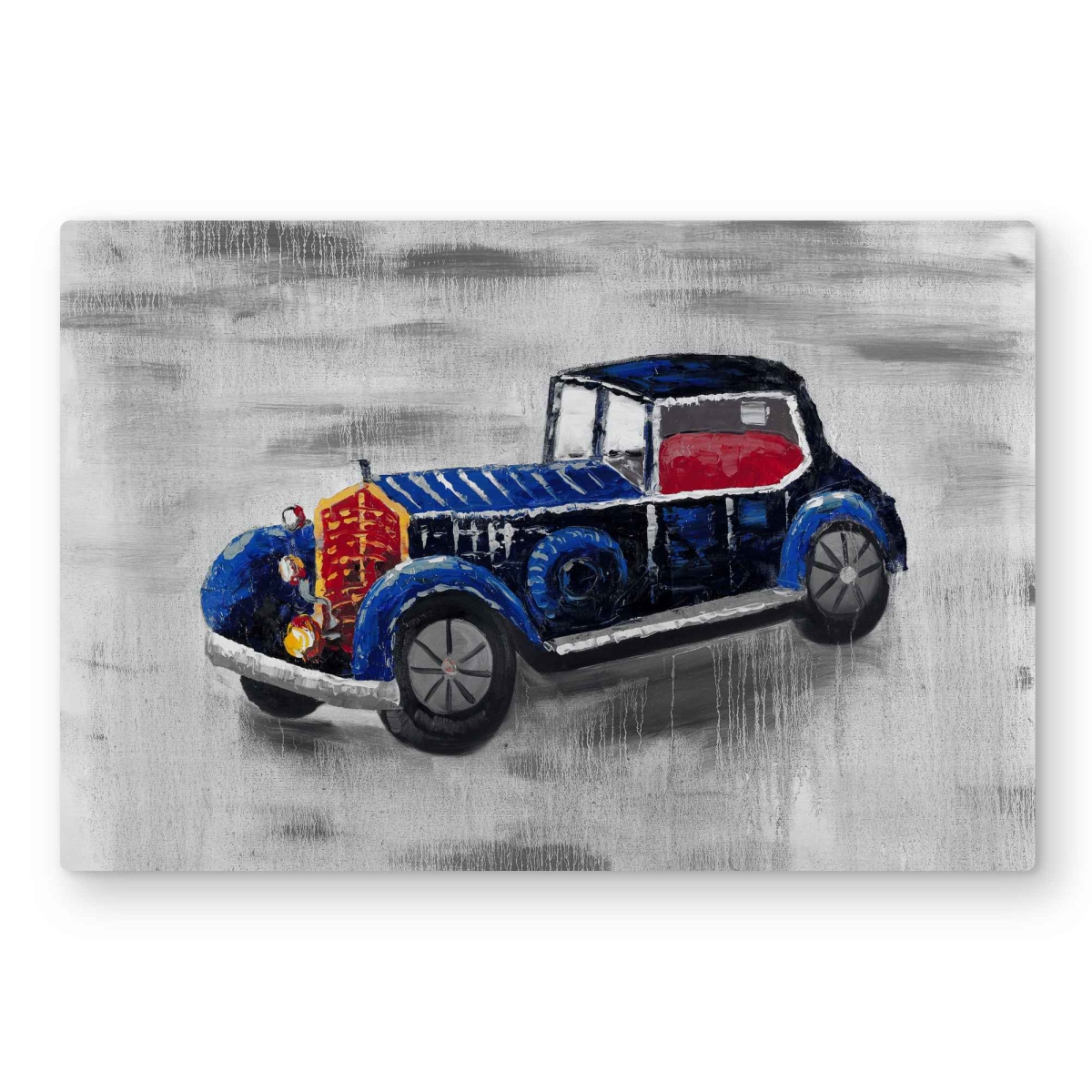 C1MP2030JGL7QV 20 x 30 in. Vintage Blue Toy Car Wall Art - Contemporary Metal Print