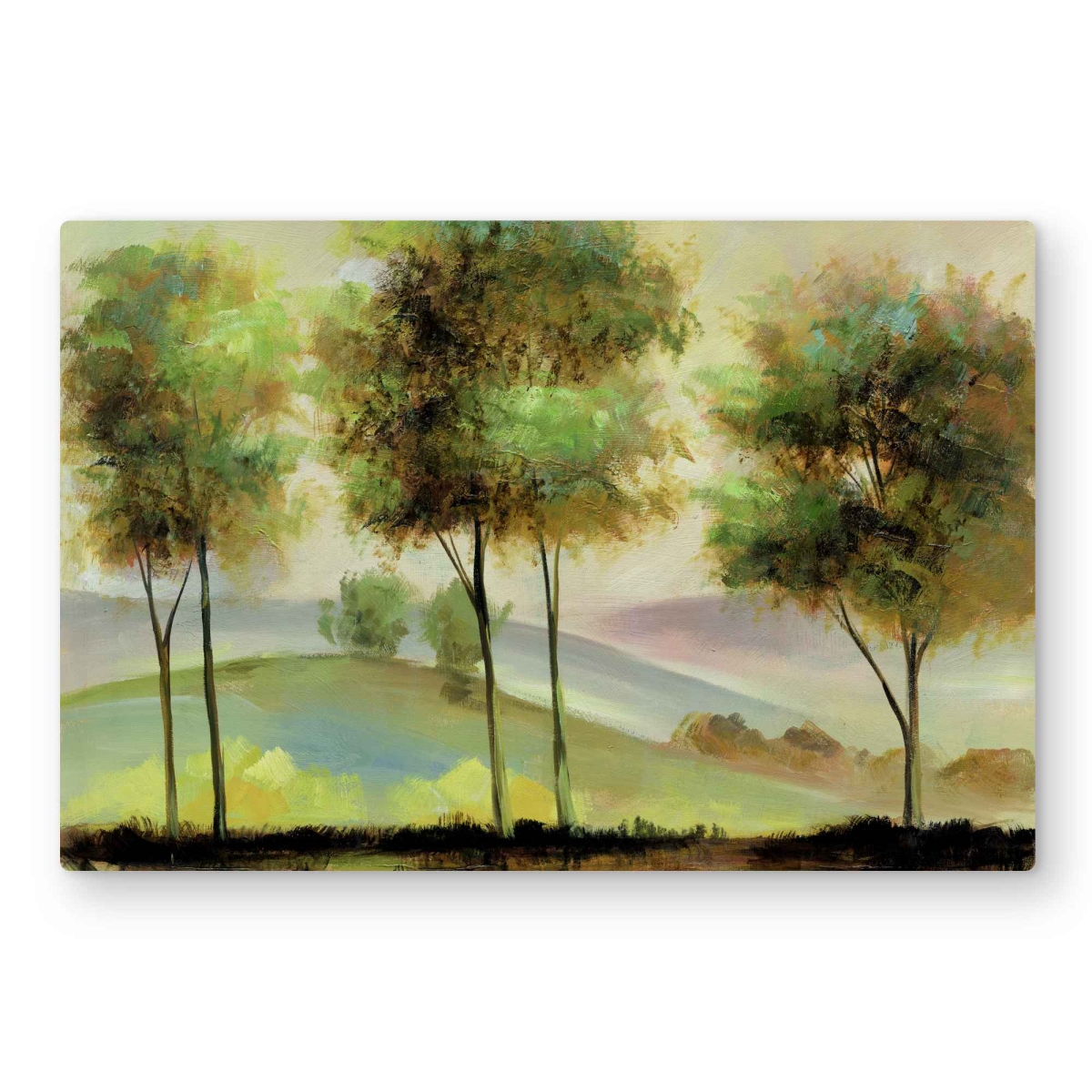 C1MP2030P7EUBR 20 x 30 in. Trees Near the Lake Wall Art - Contemporary Bedroom Metal Print Decor