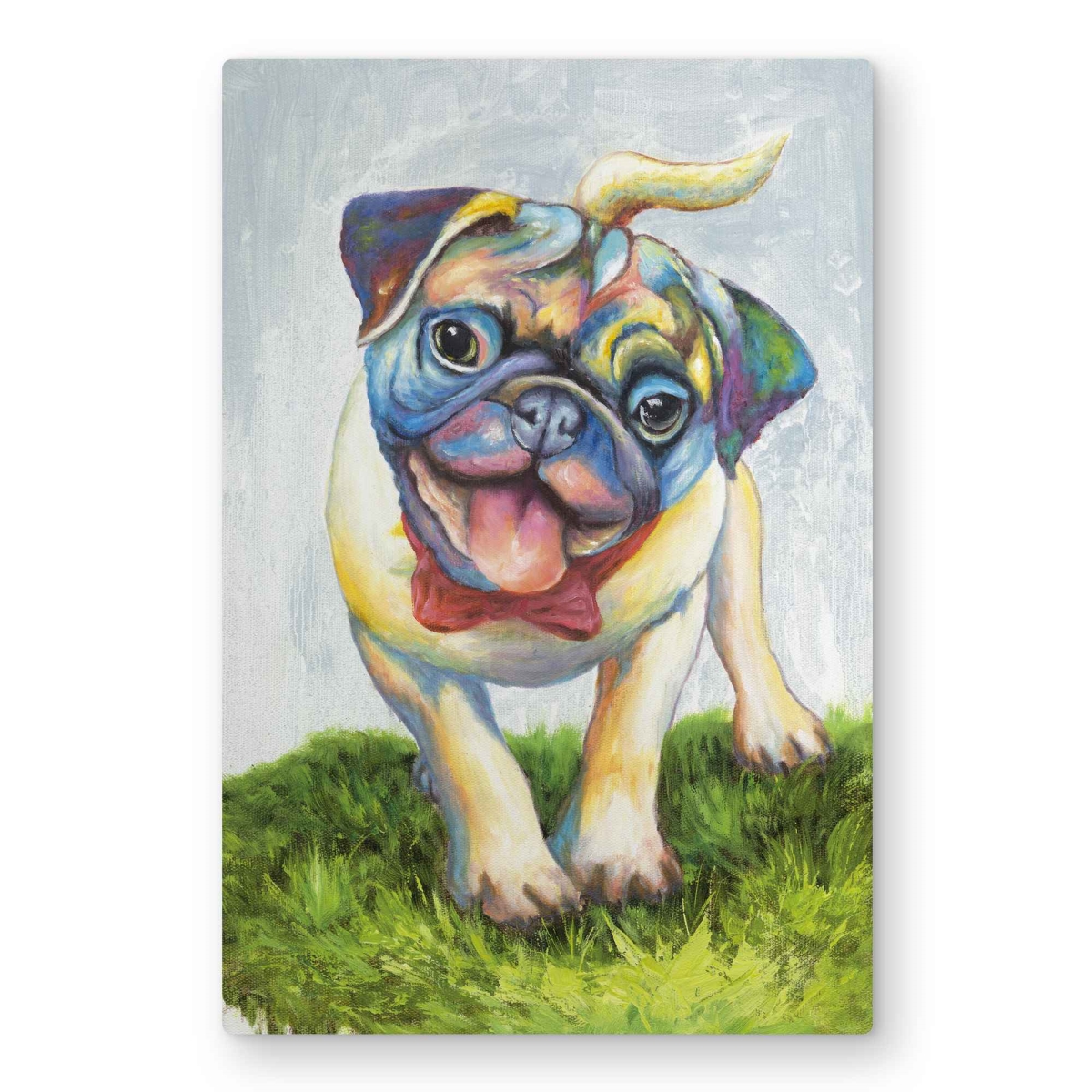 C1MP2030PDBVUU 20 x 30 in. Colorful Smiling Pug Wall Art - Office Animals Metal Print
