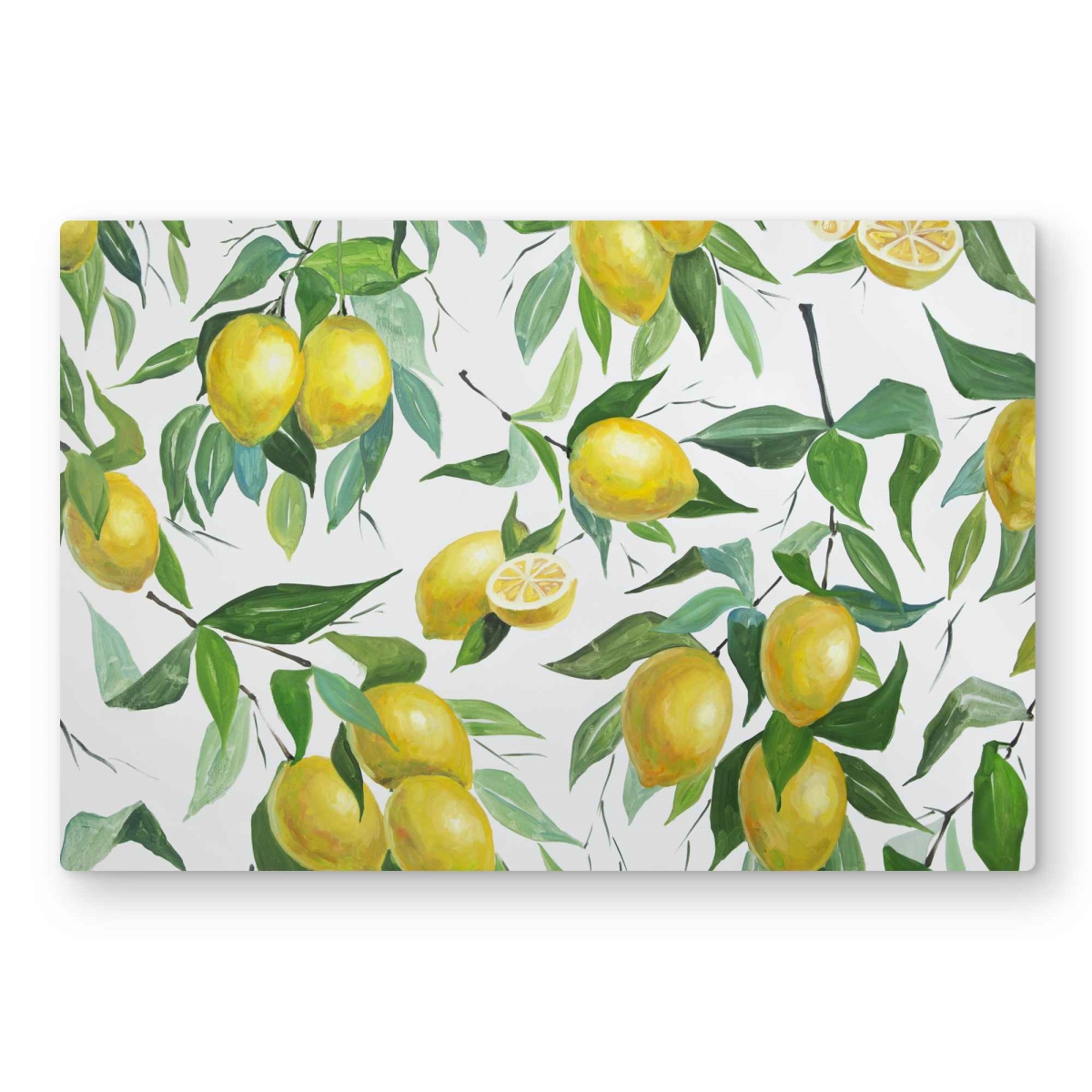 C1MP2030PGXFL0 20 x 30 in. Lemon Pattern Metal Print Wall Art - Kitchen Food Decor for Home