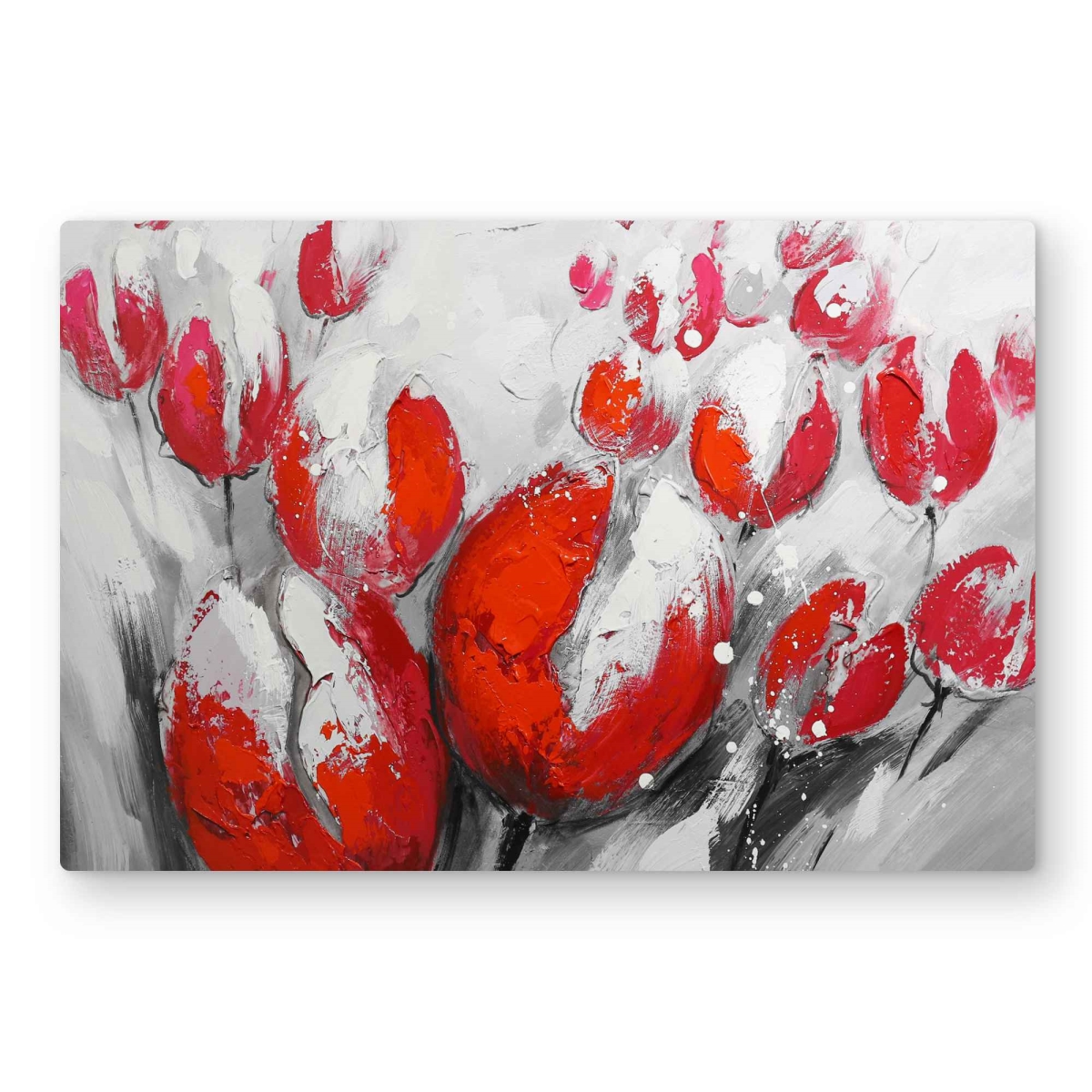 C1MP2030MQL0PH 20 x 30 in. Red Tulips - Bedroom Red Metal Print Wall Art for Home Decor