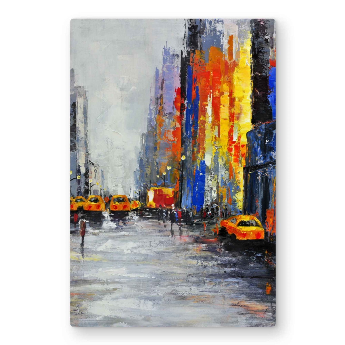 C1MP2030MSDUTU 20 x 30 in. Color Spotted Street with Taxis - Metal Print Wall Art for Home Decor