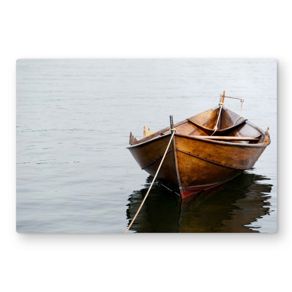 C1MP2030N5ZB7O 20 x 30 in. Rowboat On Calm Water - Marine Metal Print Wall Art for Home Decor
