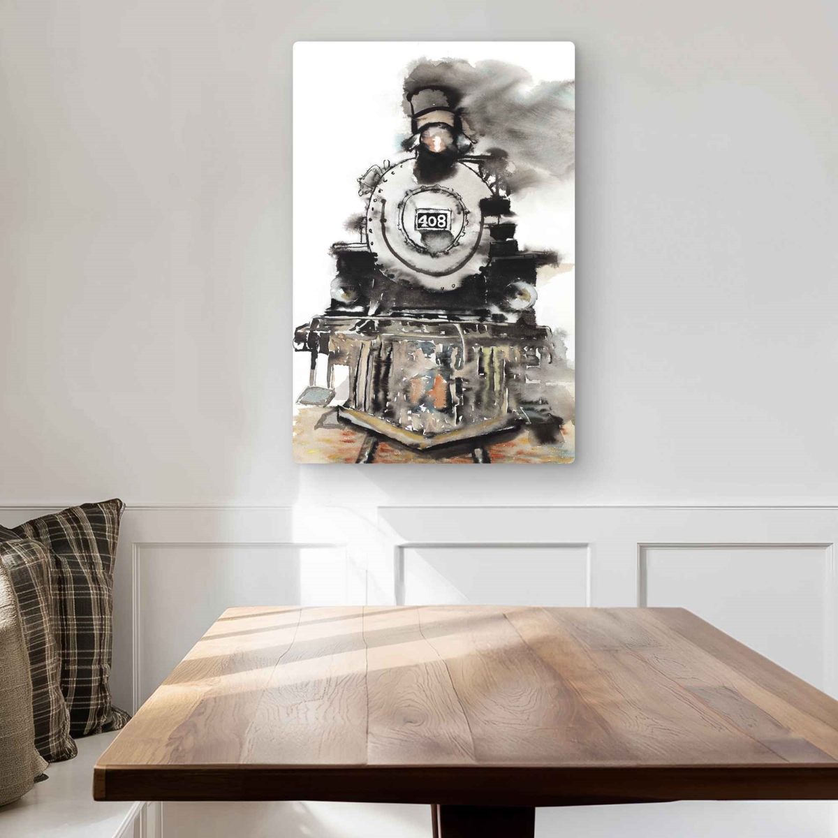 C1MP2030U488RB 20 x 30 in. Vintage Train - Beige Metal Print Wall Art - Transportation