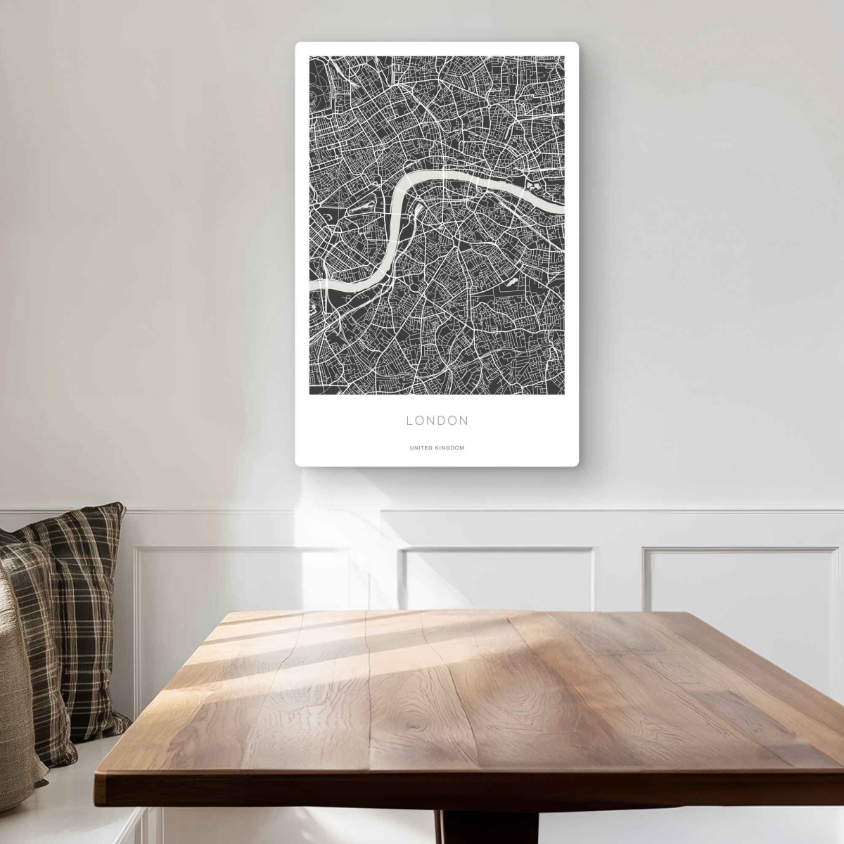 C1MP2030PJLCFP 20 x 30 in. Graphic Map of London Wall Art - Satellite View Metal Print Decor