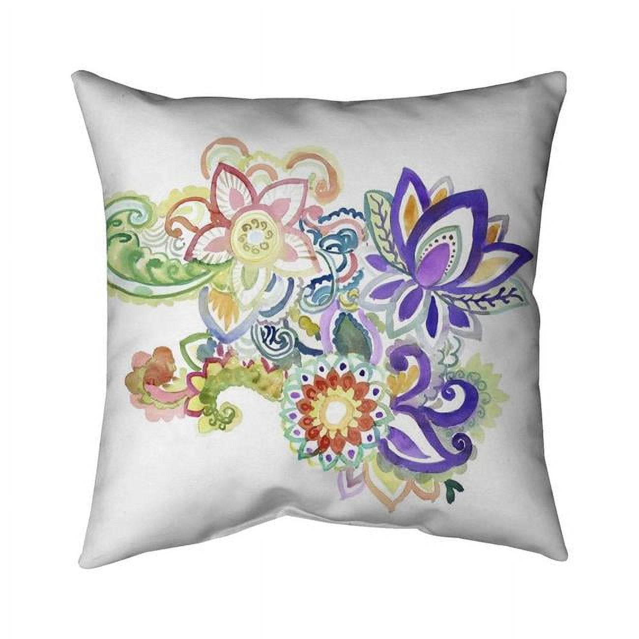 18 x 18 in. Paisley Watercolor-Double Sided Print Indoor Pillow