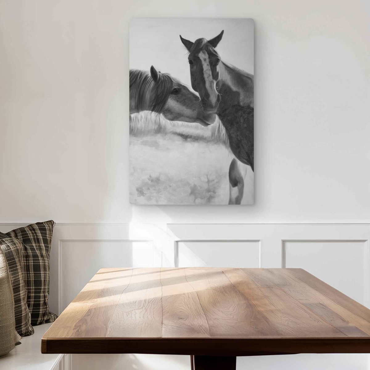 C1MP2030ULELB5 20 x 30 in. Horses Lover - Gray Farm Animals Metal Print Wall Art for Home Decor