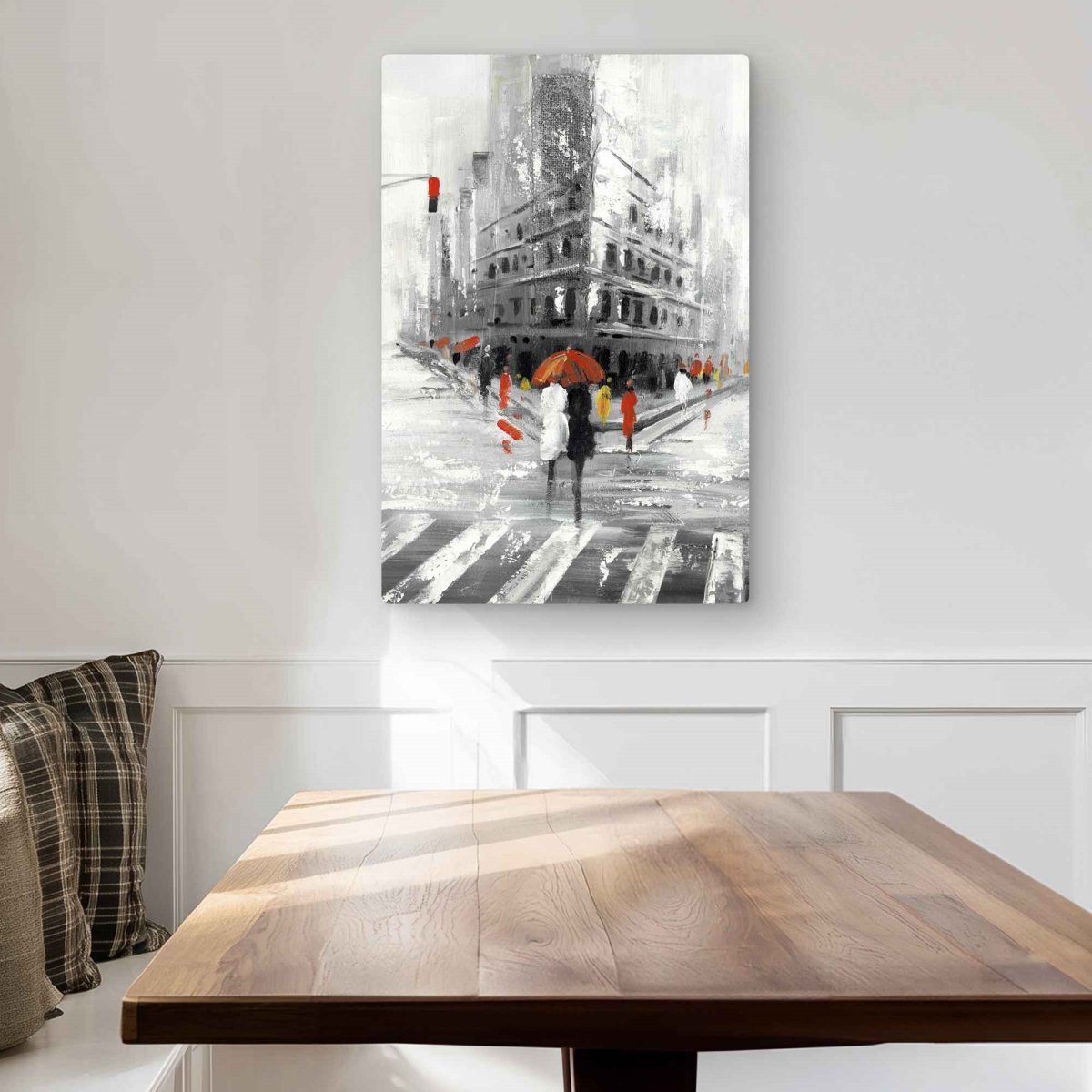 C1MP2030ZUXTFS 20 x 30 in. Grayish Flatiron Building Metal Print Wall Art - Contemporary Livingroom