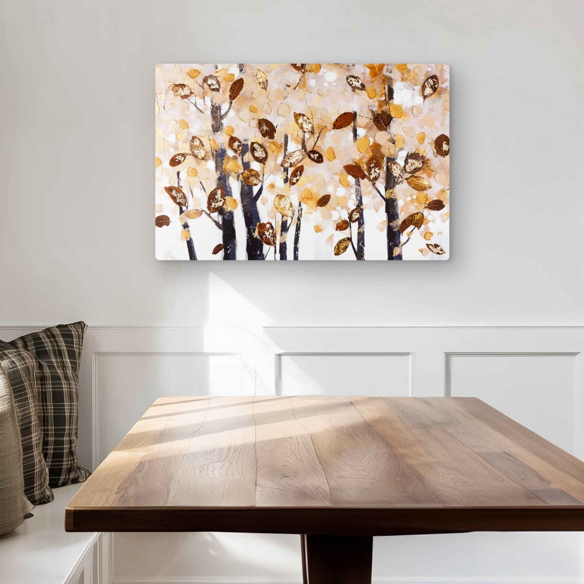 C1MP2030YFGD7B 20 x 30 in. Texturized Leaves Trees Wall Art - Contemporary Landscapes Metal Print