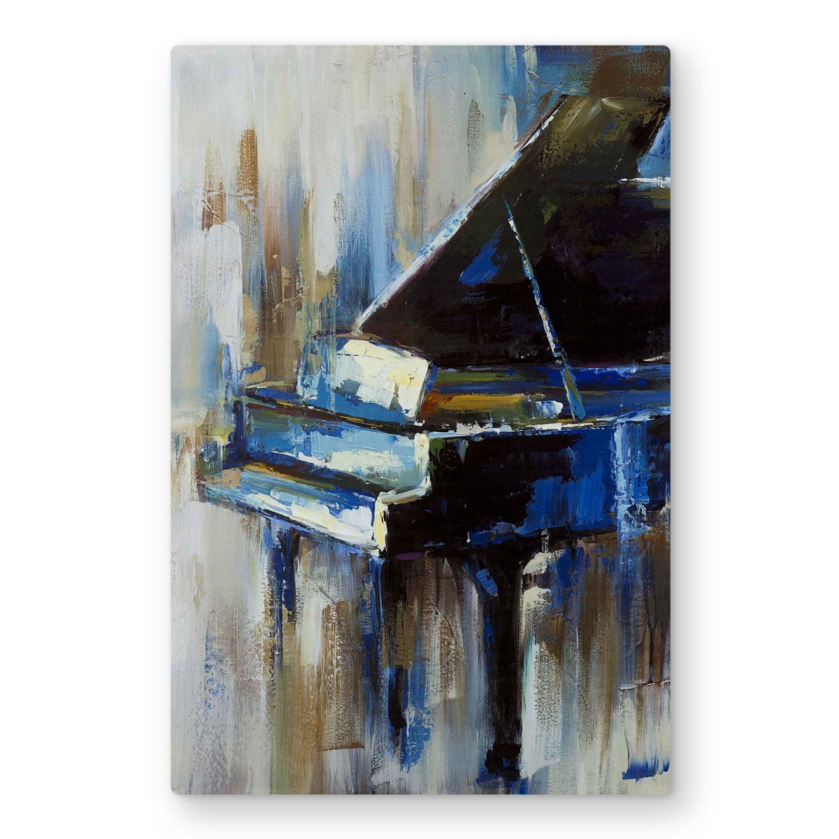C1MP2030YTKJUC 20 x 30 in. Abstract Grand Piano - Blue Metal Print Wall Art for Home Decor