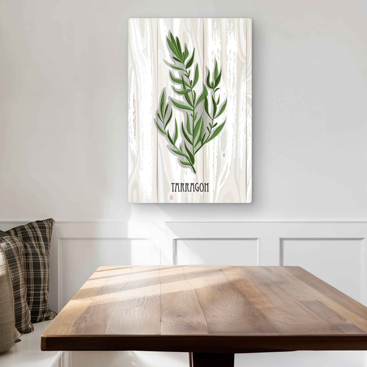 C1MP2030YX6ZPH 20 x 30 in. Tarragon On Wood - Food Gray Metal Print Wall Art for Home Decor