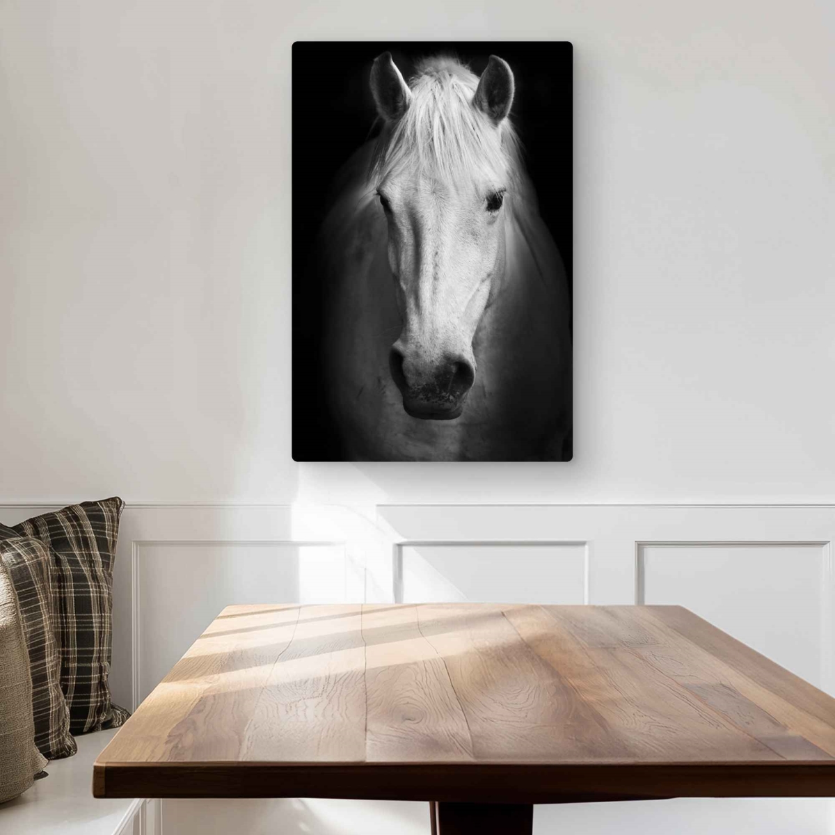 C1MP2030Z5UNQD 20 x 30 in. Monochrome Horse Wall Art - Living Room Photography Metal Print Decor