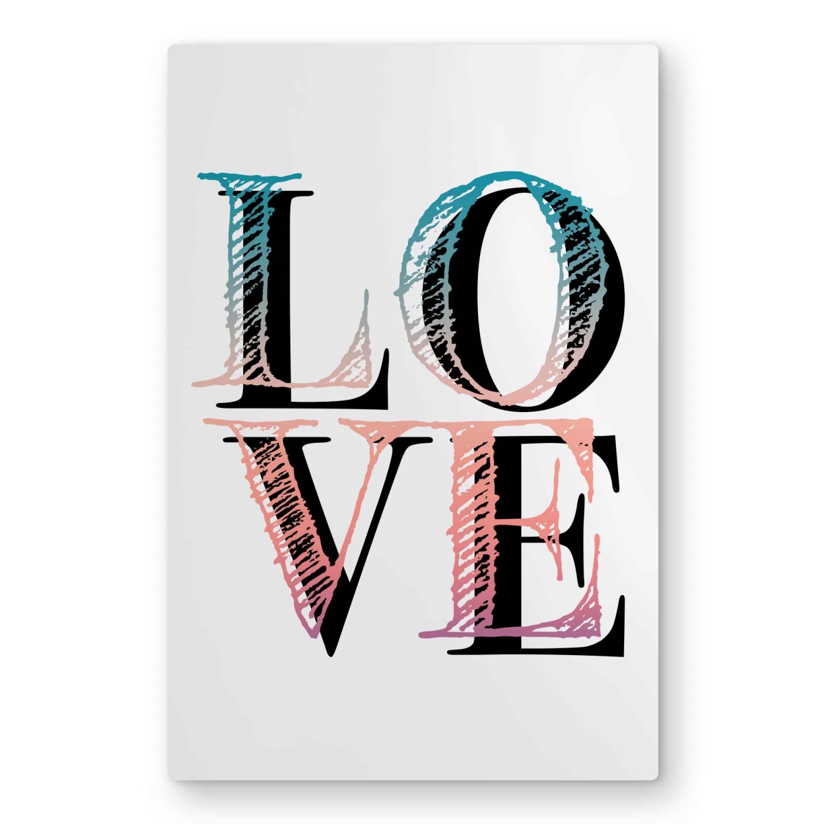 C1MP2030ZQ3RCO 20 x 30 in. Colorful Love - Bohemian Quotes Metal Print Wall Art for Home Decor