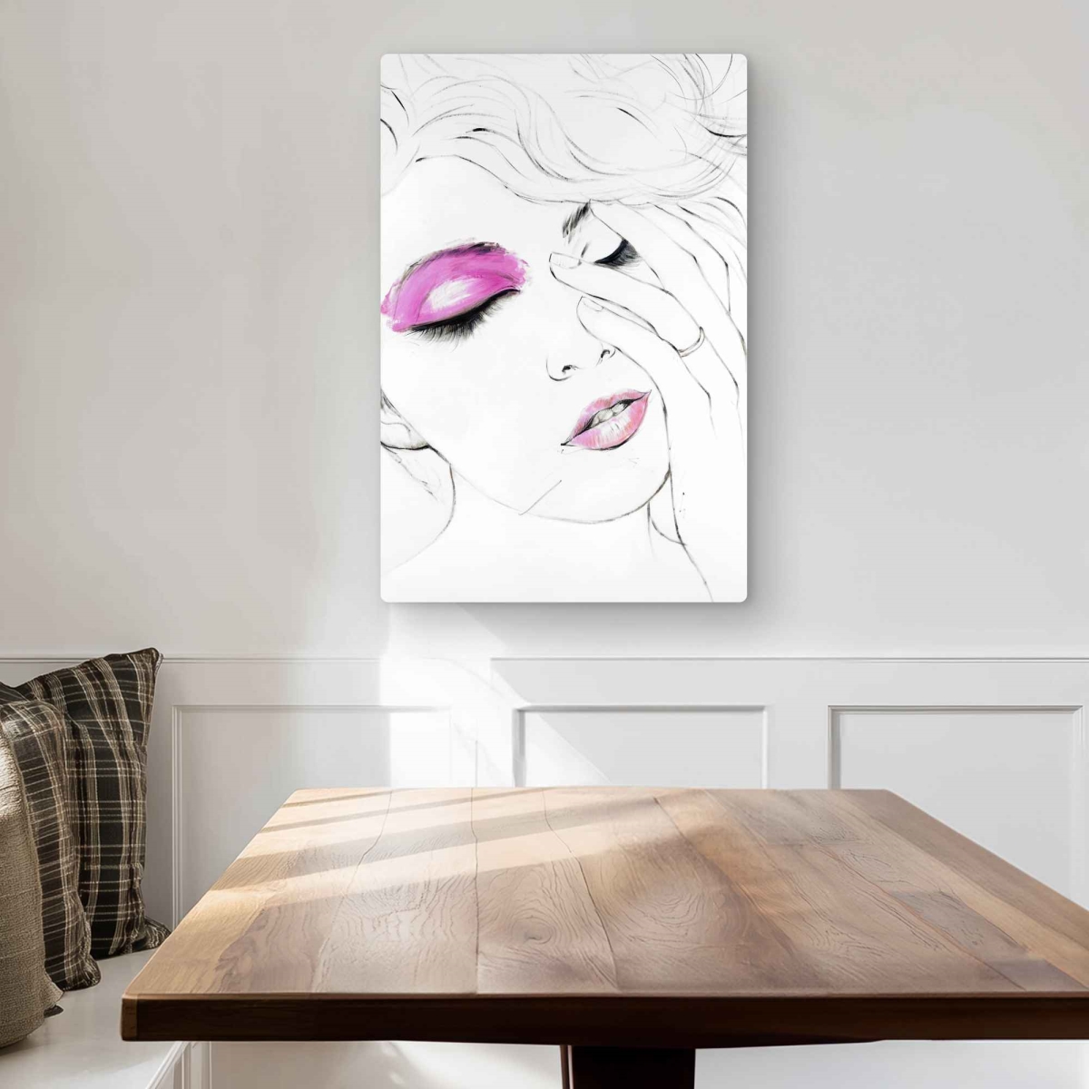 C1MP2030ZTW7LD 20 x 30 in. Pink Makeup - Romantic Bedroom Metal Print Wall Art for Home Decor
