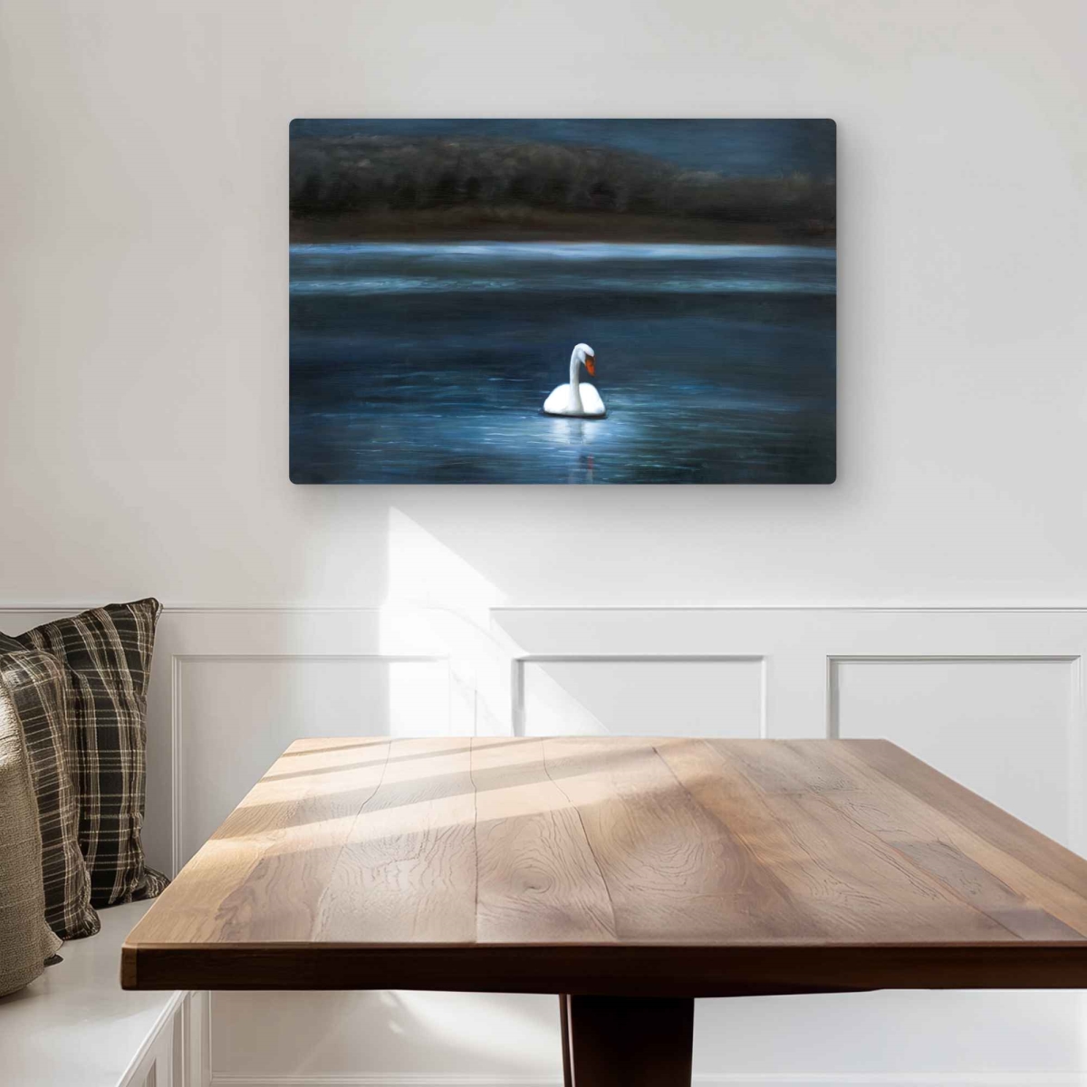 C1MP2030Y7W36L 20 x 30 in. Beautiful Swan - Brown Livingroom Metal Print Wall Art - Home Decor