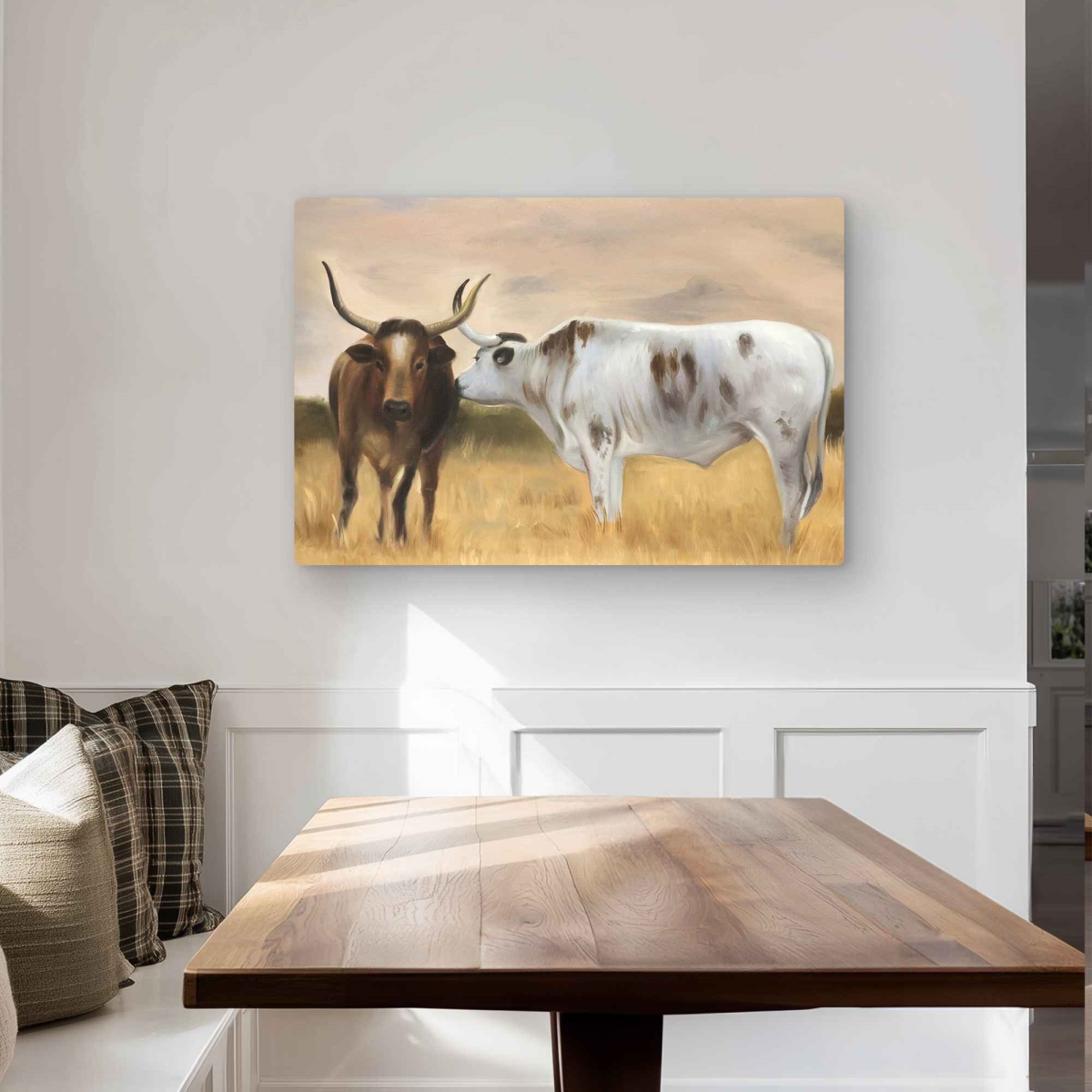 C1MP2436FLOXWU 24 x 36 in. Nguni Herd Metal Print Wall Art - Unique Cow Home Decor Artwork