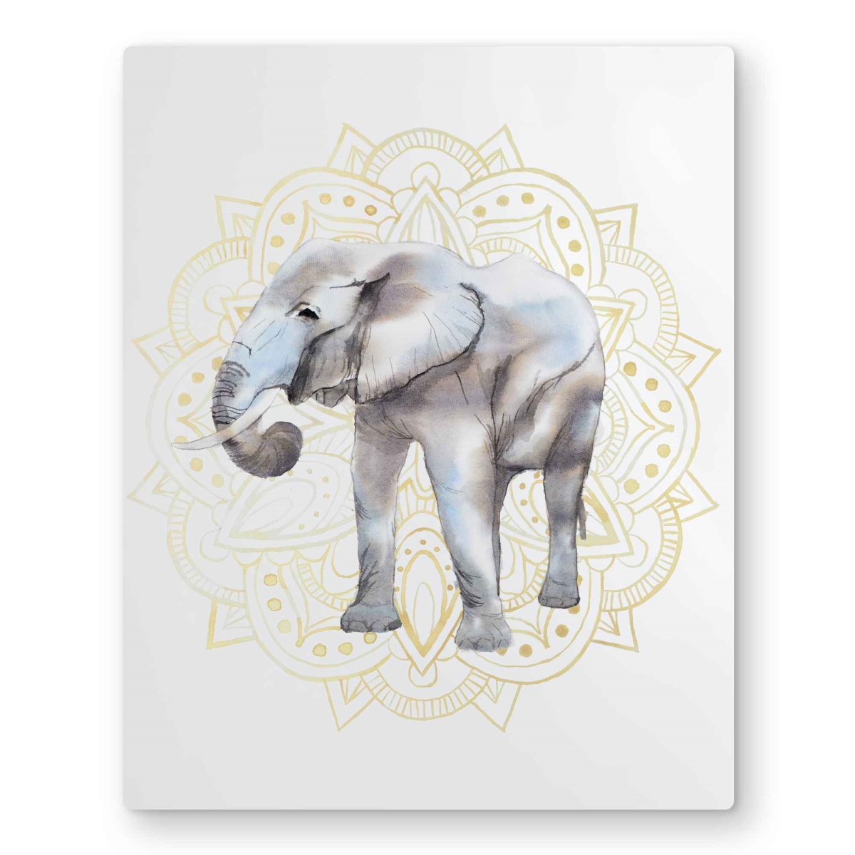 C1MP1620FIXCOH 16 x 20 in. Elephant On Mandalas Pattern Wall Art - Ethnic Metal Print