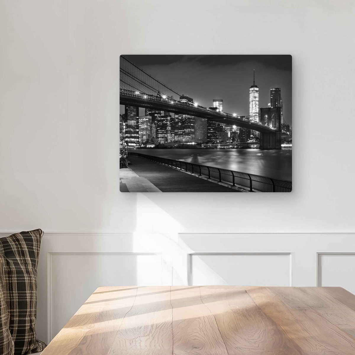 C1MP1620GH00GI 16 x 20 in. City Under the Night - Gray Metal Print Wall Art for Living Room