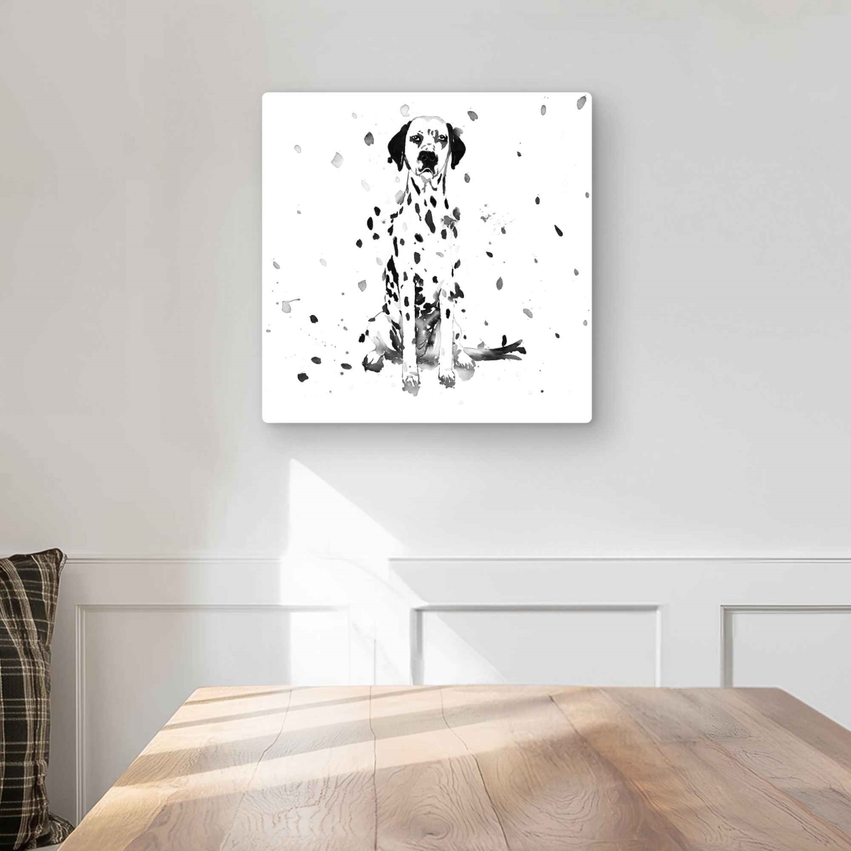 C1MP1616U29NAB 16 x 16 in. Dalmatian Dog Metal Print Wall Art - Bedroom Decor Illustrative Art