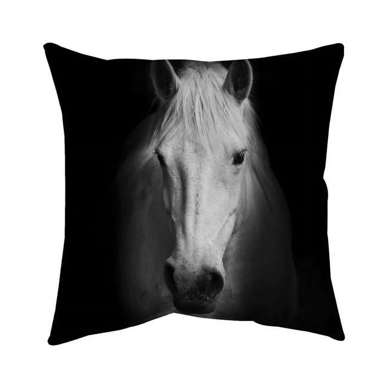 18 x 18 in. Monochrome Horse-Double Sided Print Indoor Pillow