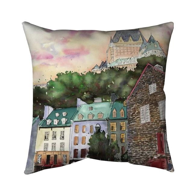 18 x 18 in. Chgteau Frontenac in the Petit Champlain-Double Sided Print Indoor Pillow