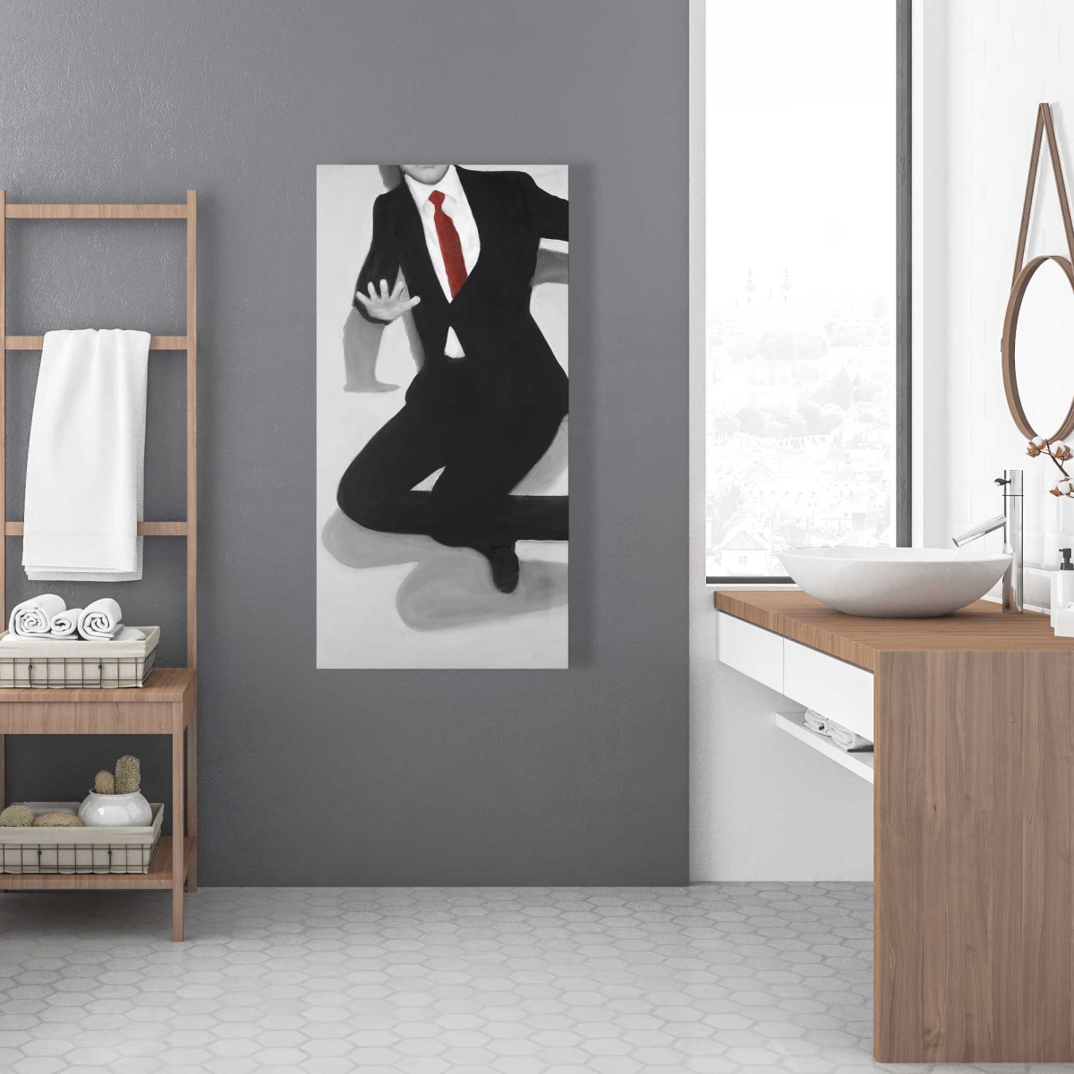C1RC2448QG86SK 24 x 48 in. Classical Jumping Man - Figurative Bedroom Canvas