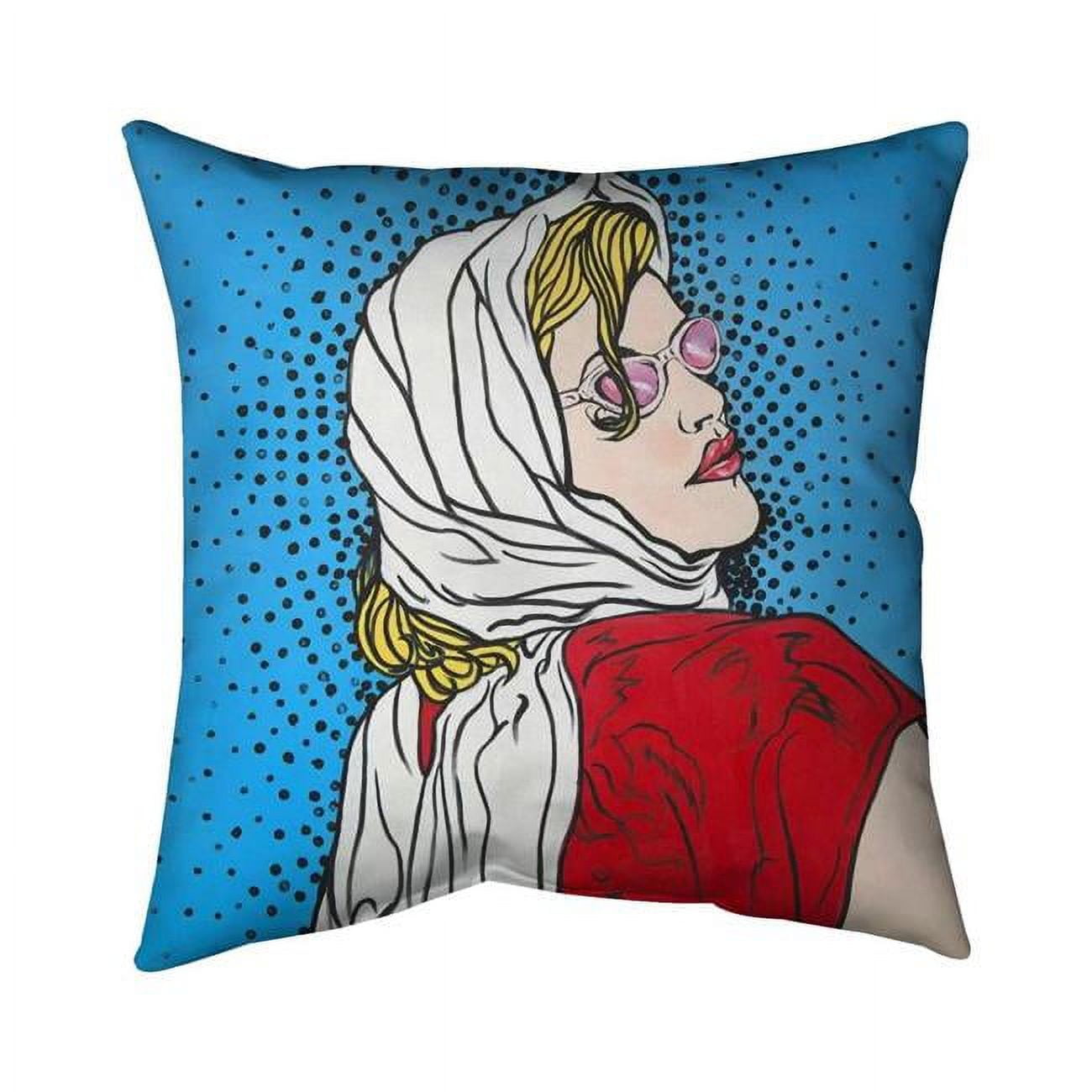 18 x 18 in. Pop Art Woman-Double Sided Print Indoor Pillow