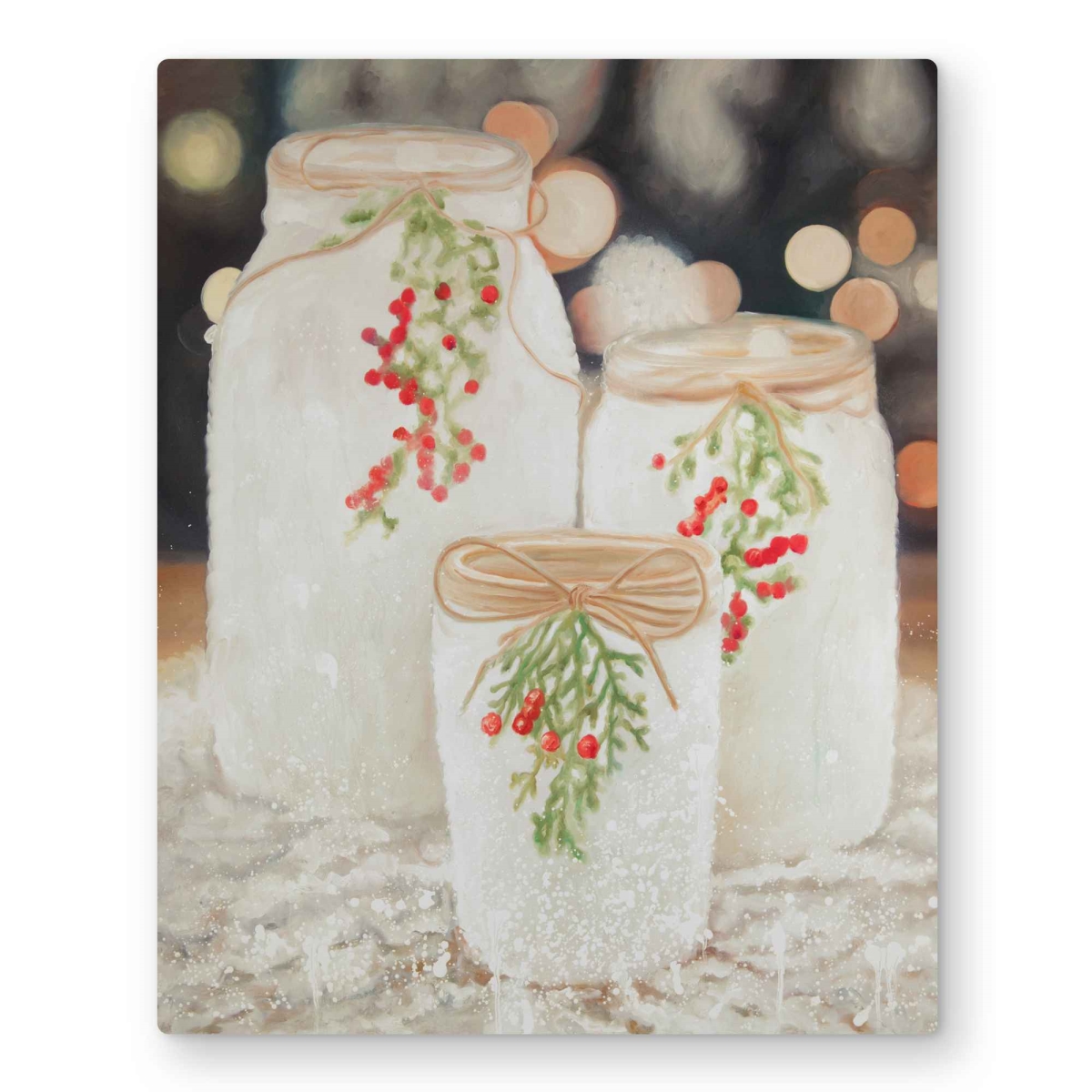C1MP162089KKTM 16 x 20 in. Christmas Candles Wall Art - Still Life Scandinavian Metal Print