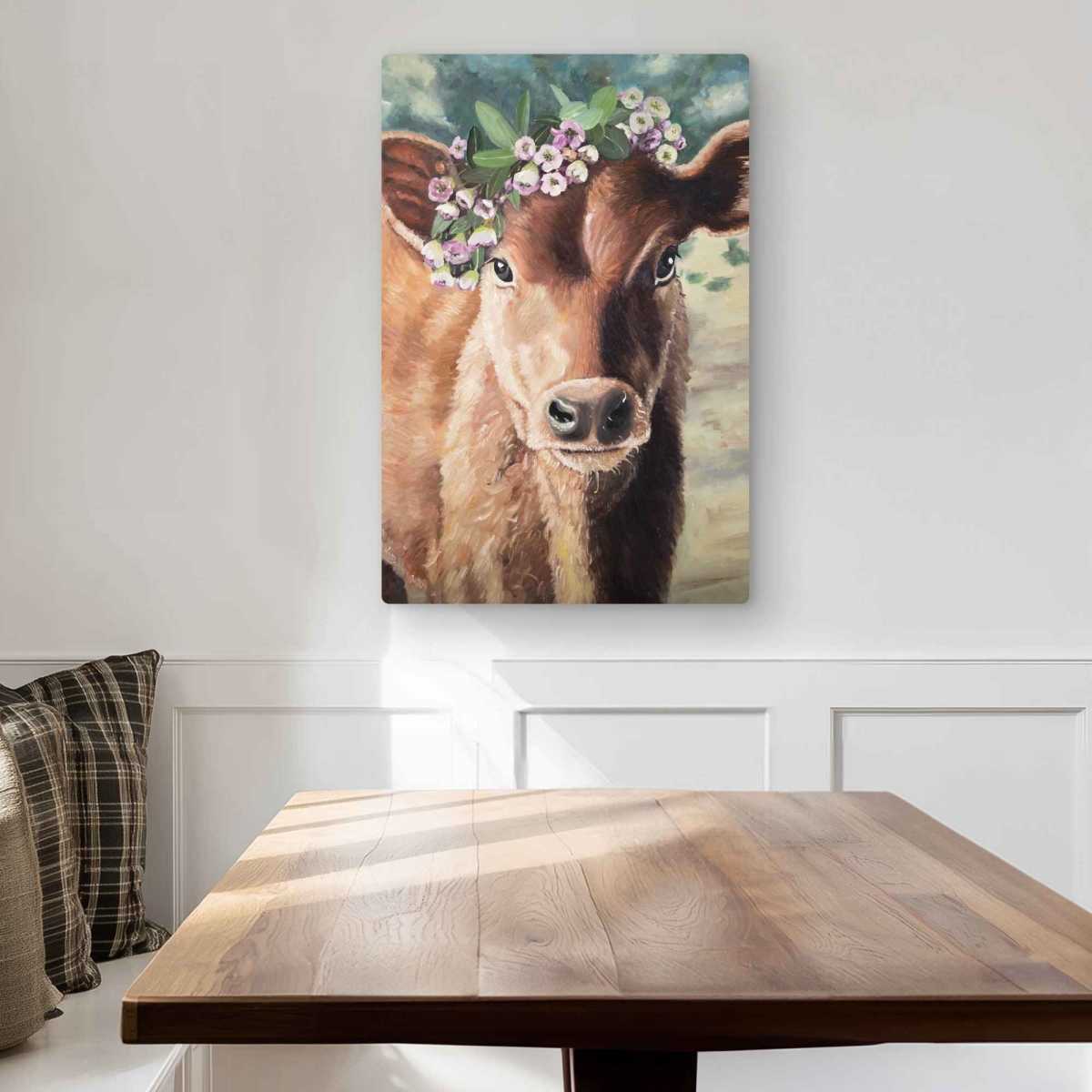 C1MP2030A1ND02 20 x 30 in. Cute Jersey Cow - Livingroom Animals Metal Print Wall Art - Home