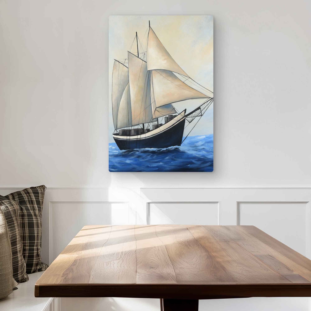 C1MP2030A7LC2B 20 x 30 in. Ship Gently Sailing Metal Print Wall Art - Sunny Day Home Decor