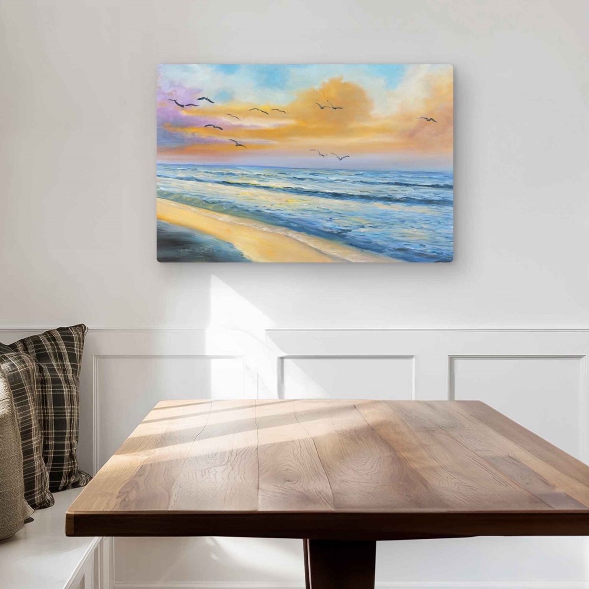 C1MP2030A7PEIZ 20 x 30 in. Breathtaking Tropical Sunset Wall Art - Blue Romantic Metal Print