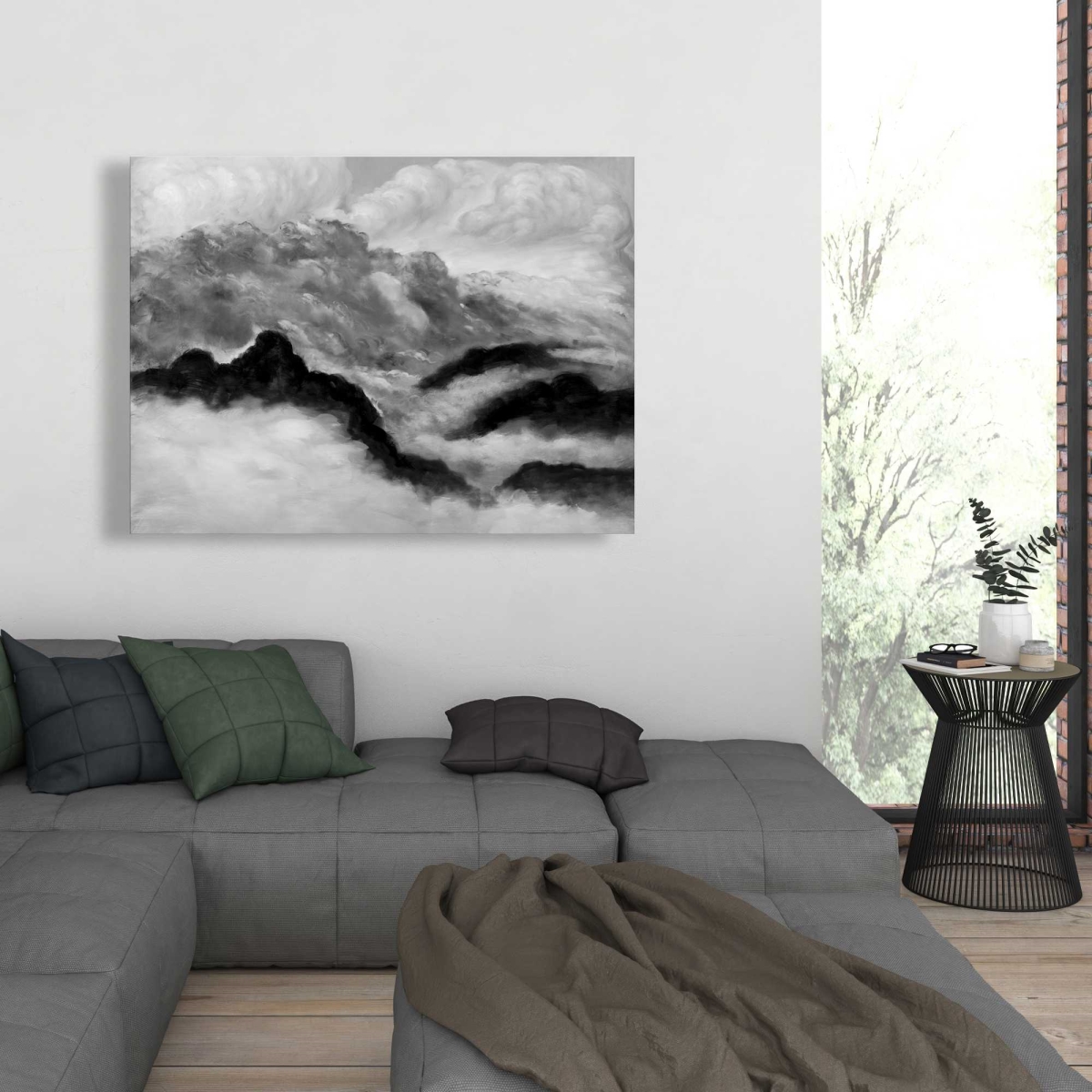 C1RC36489BV5K5 36 x 48 in. Grey Clouds - White Mountains Canvas for Home Decor - Art