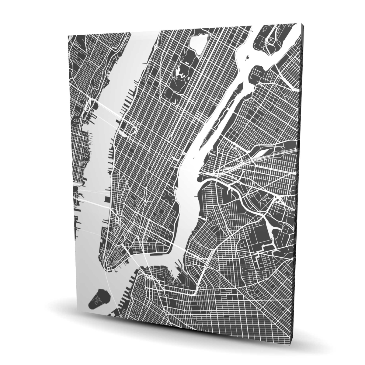 C1RC4860CM8BB3 48 x 60 in. York City Plan Man Cave Gray Canvas - Home Decor Art