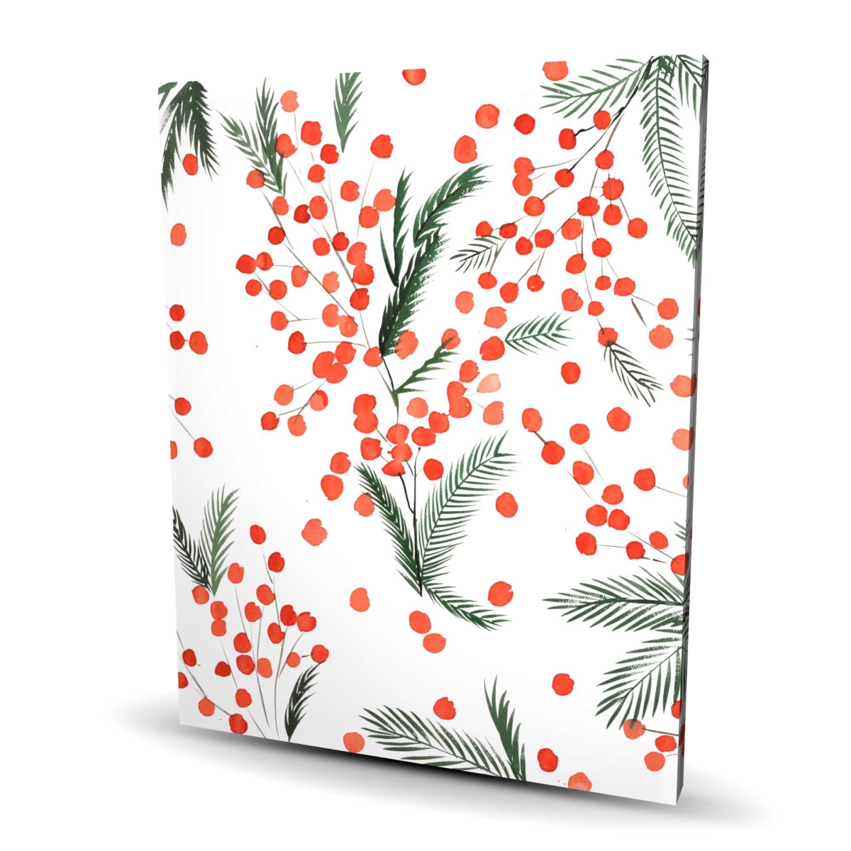 C1RC4860ECYU2A 48 x 60 in. Mistletoe Leaf Pattern - White Illustrative Canvas
