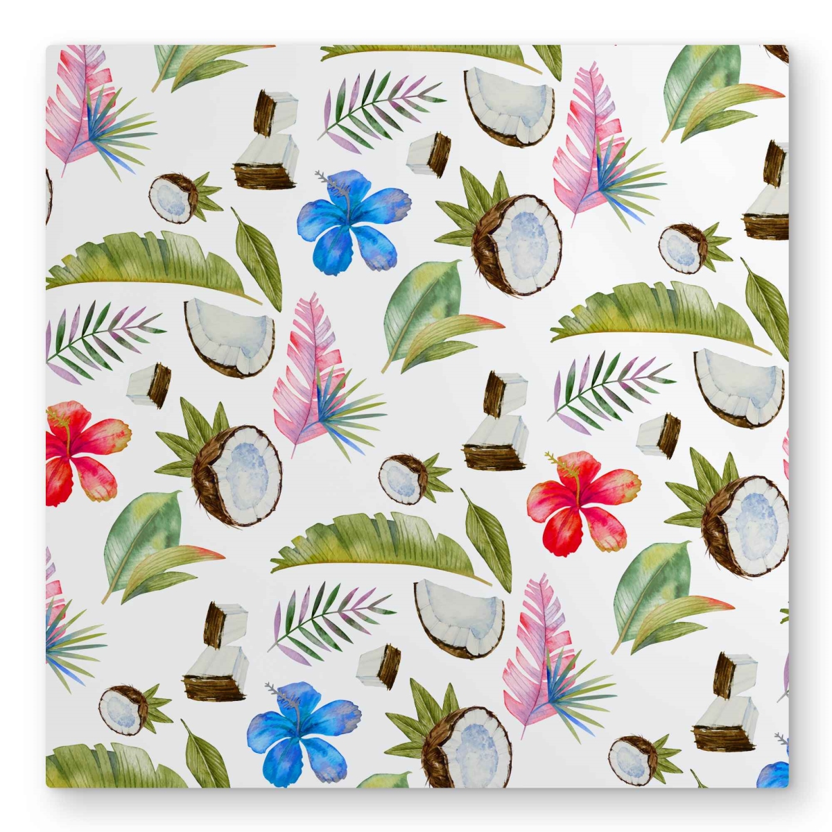 C1MP3232U9VNCB 32 x 32 in. Tropical Pattern Metal Print Wall Art - Green Patterns Home Decor